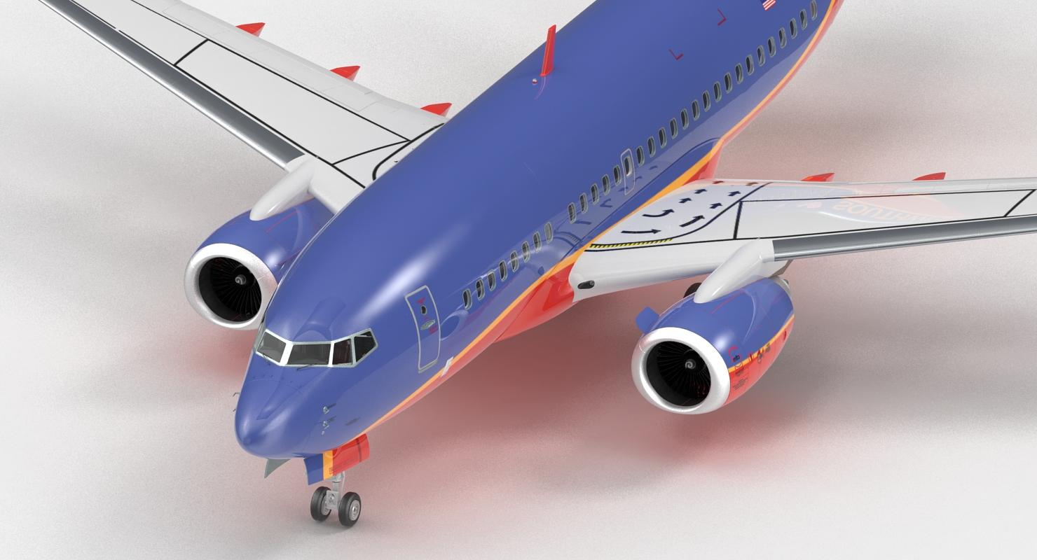 Boeing 737 600 with Interior Southwest Airlines Rigged 3D model