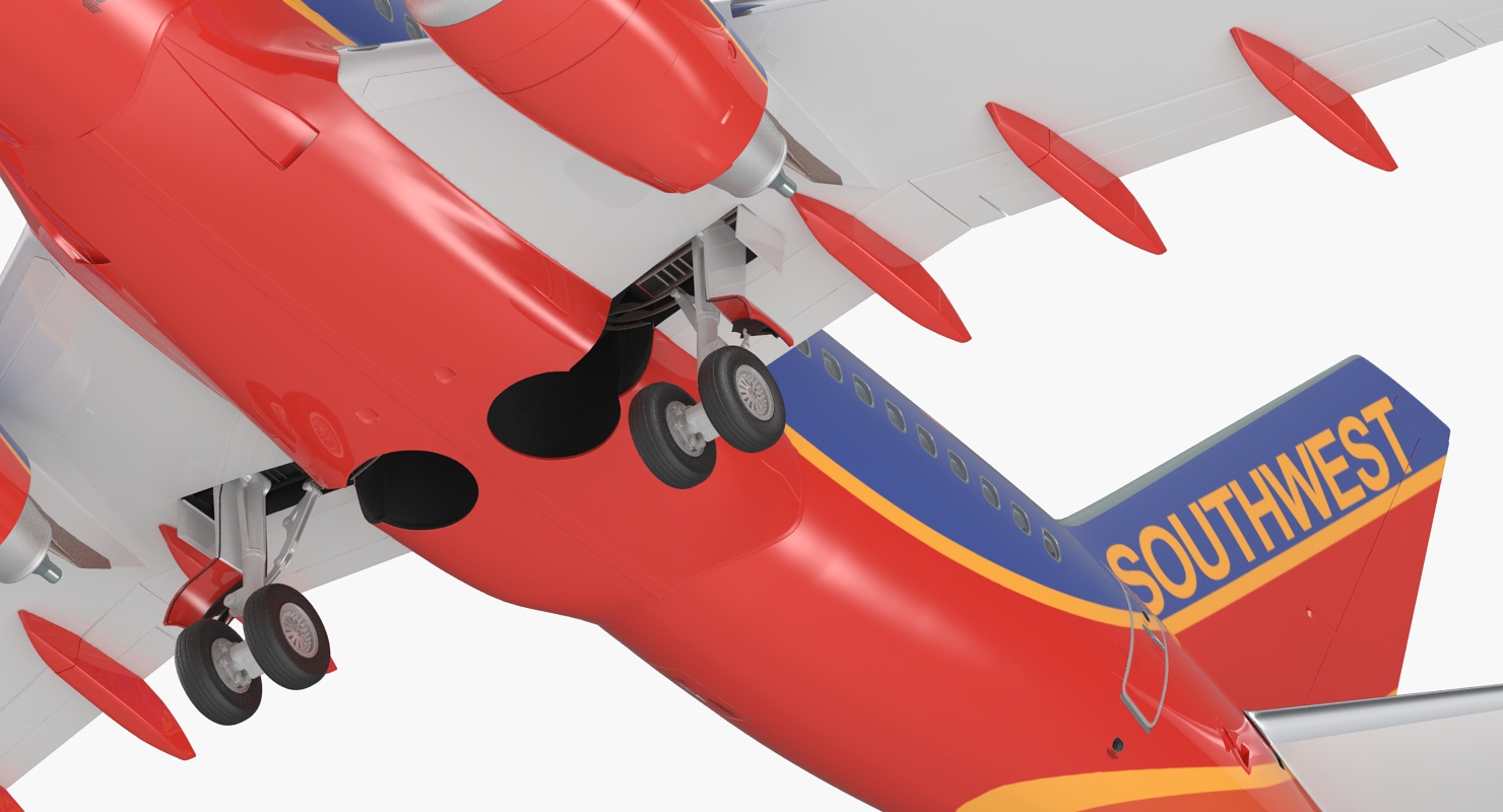 Boeing 737 600 with Interior Southwest Airlines Rigged 3D model