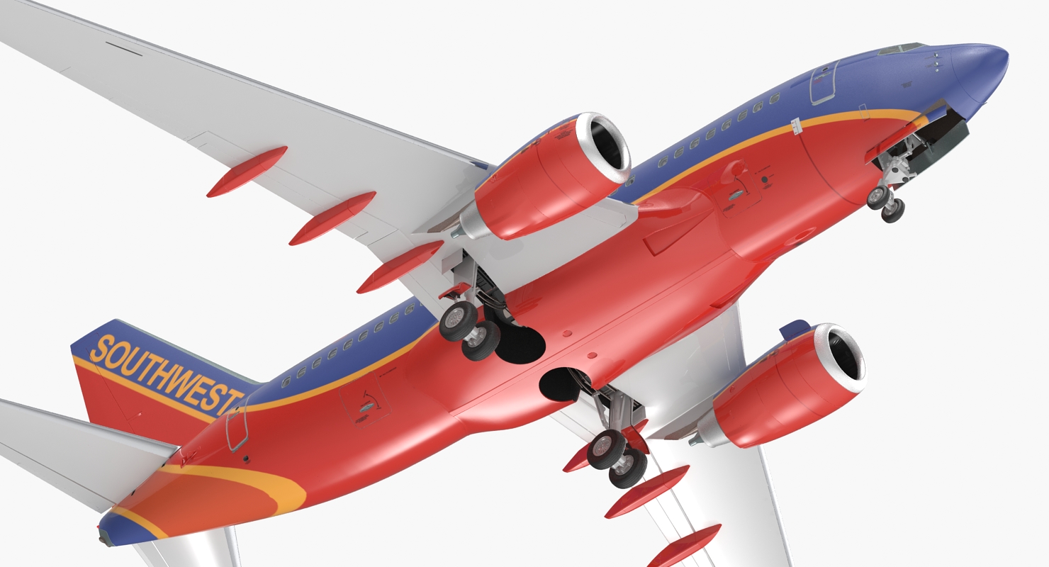 Boeing 737 600 with Interior Southwest Airlines Rigged 3D model
