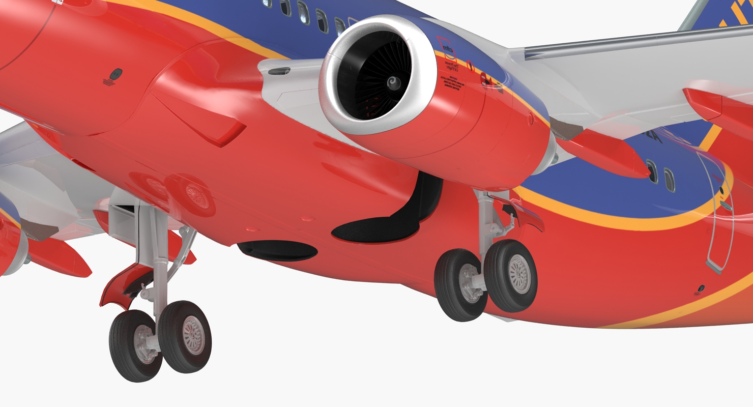Boeing 737 600 with Interior Southwest Airlines Rigged 3D model