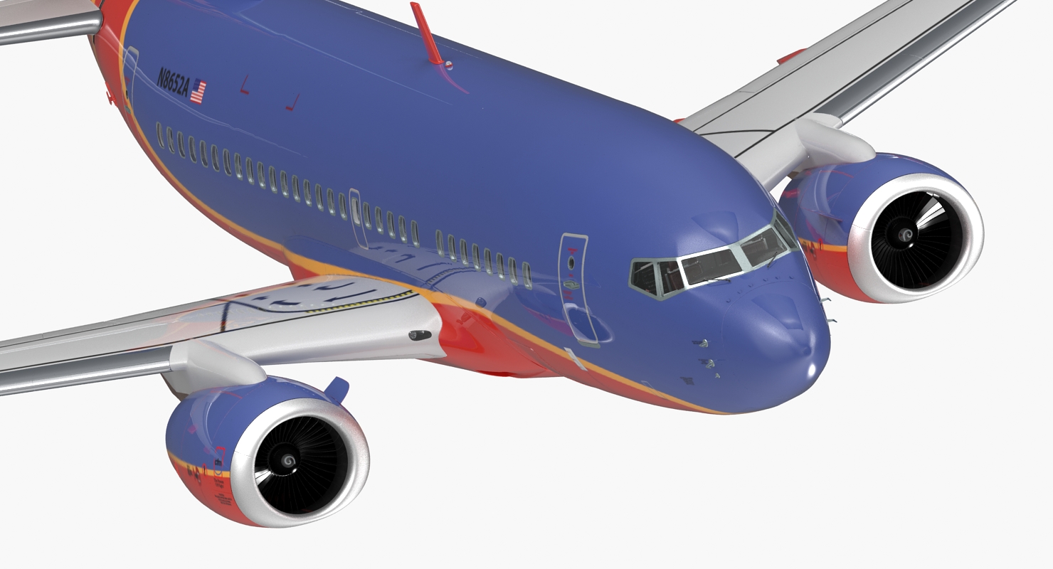 Boeing 737 600 with Interior Southwest Airlines Rigged 3D model