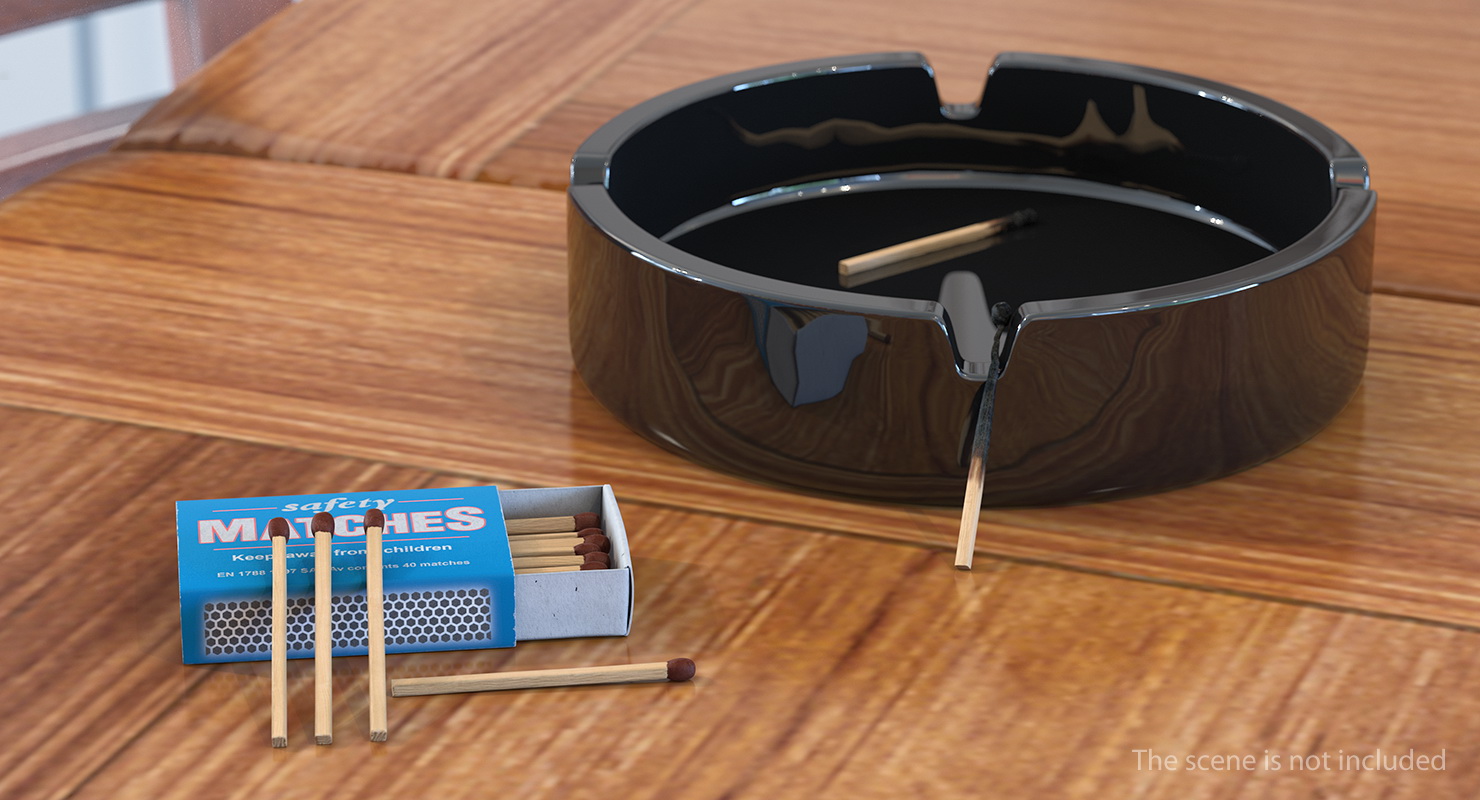 3D Safety Matches Set model