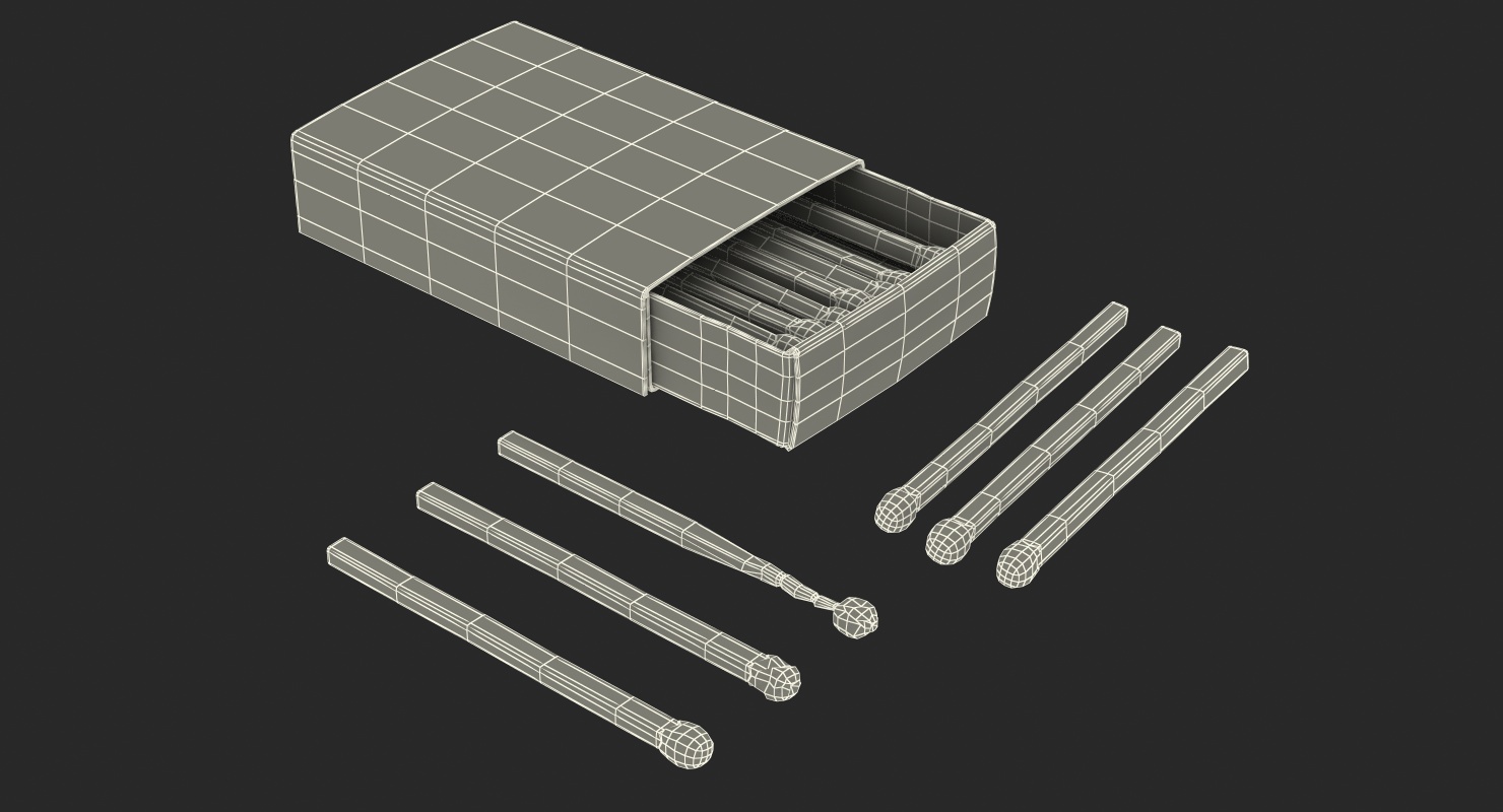 3D Safety Matches Set model