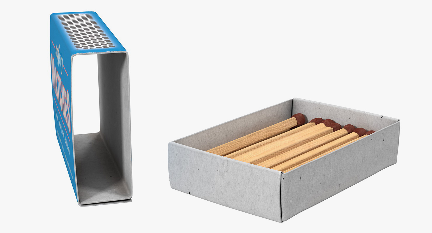 3D Safety Matches Set model