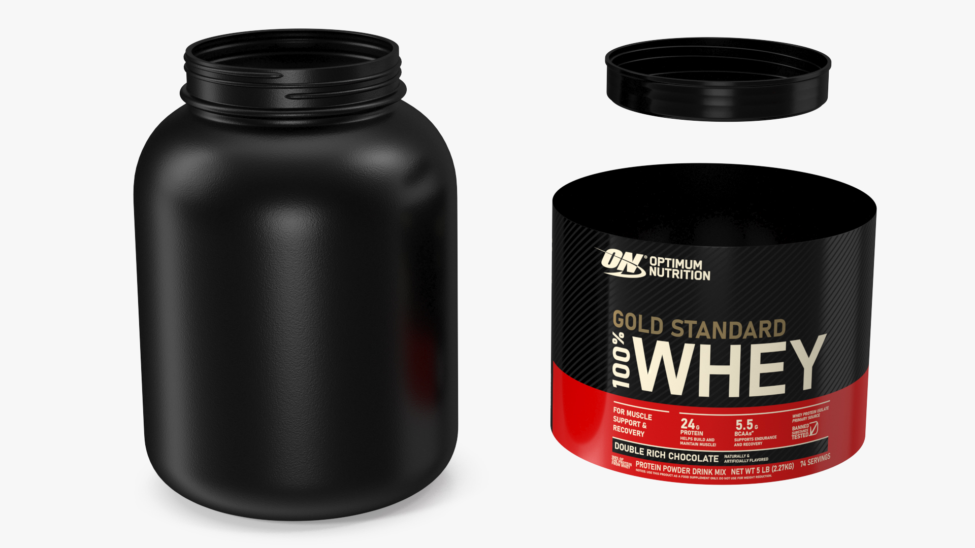3D Optimum Nutrition Gold Standard Whey Protein 5lb model