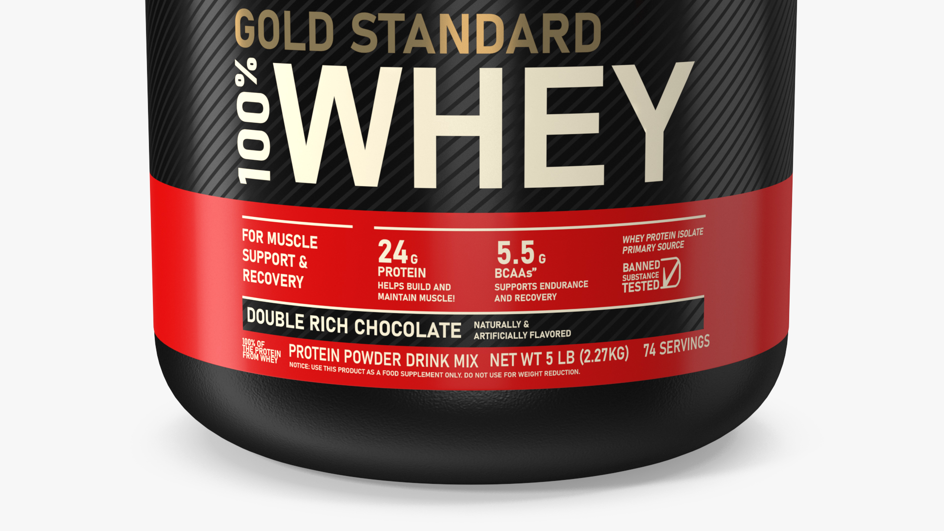 3D Optimum Nutrition Gold Standard Whey Protein 5lb model