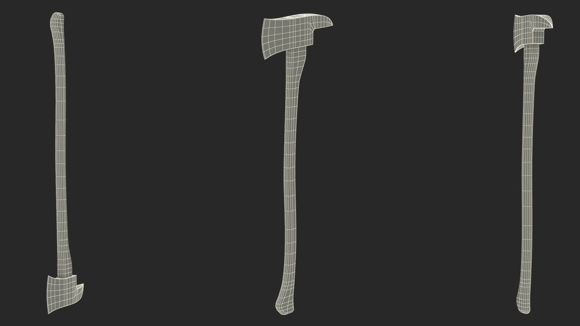 Fireman Axe with Wooden Handle New 3D model