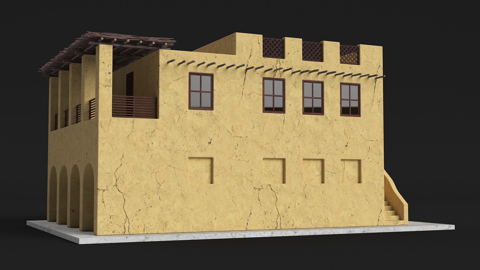 Large Arab House with Terrace 3D model