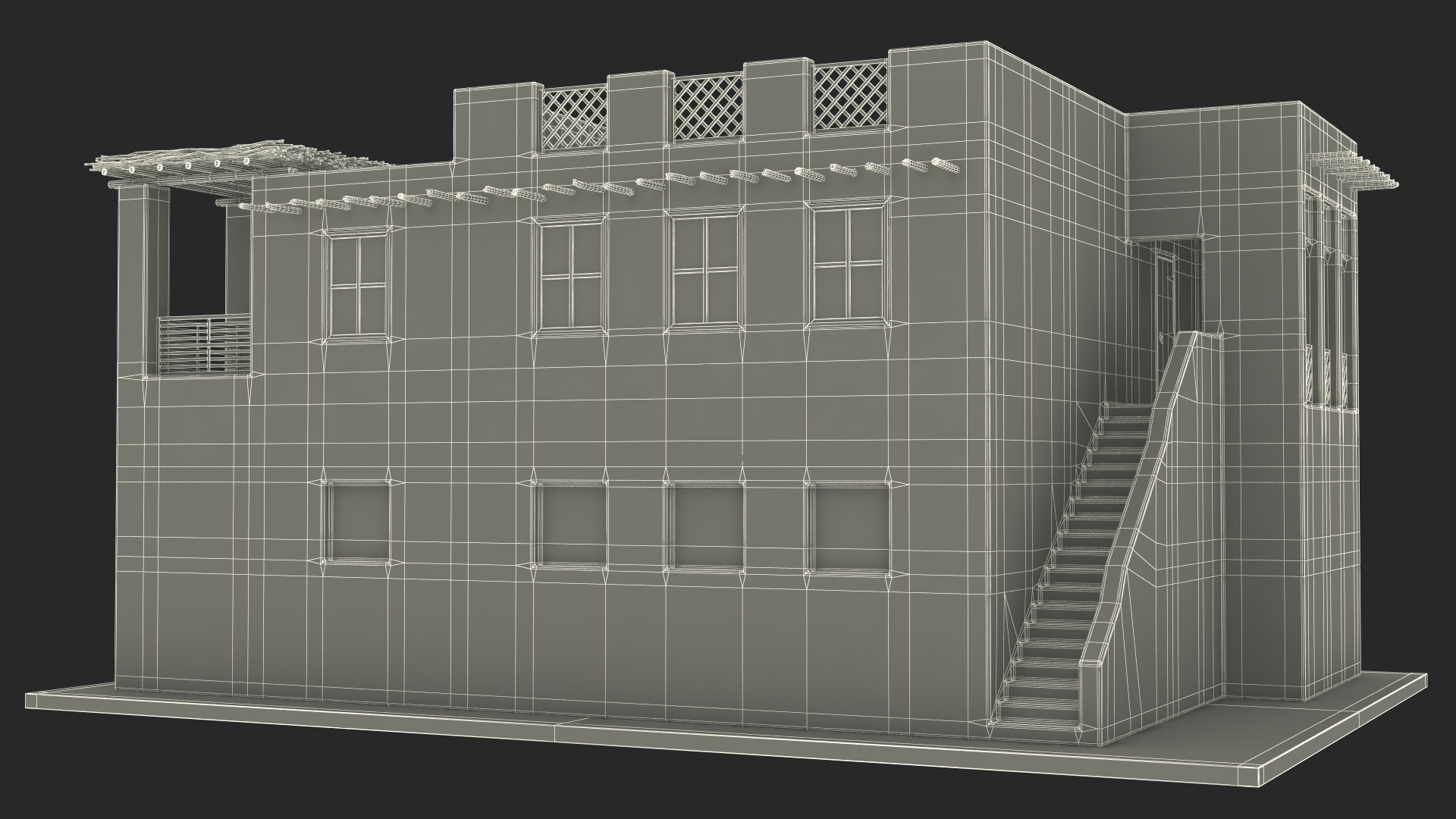 Large Arab House with Terrace 3D model