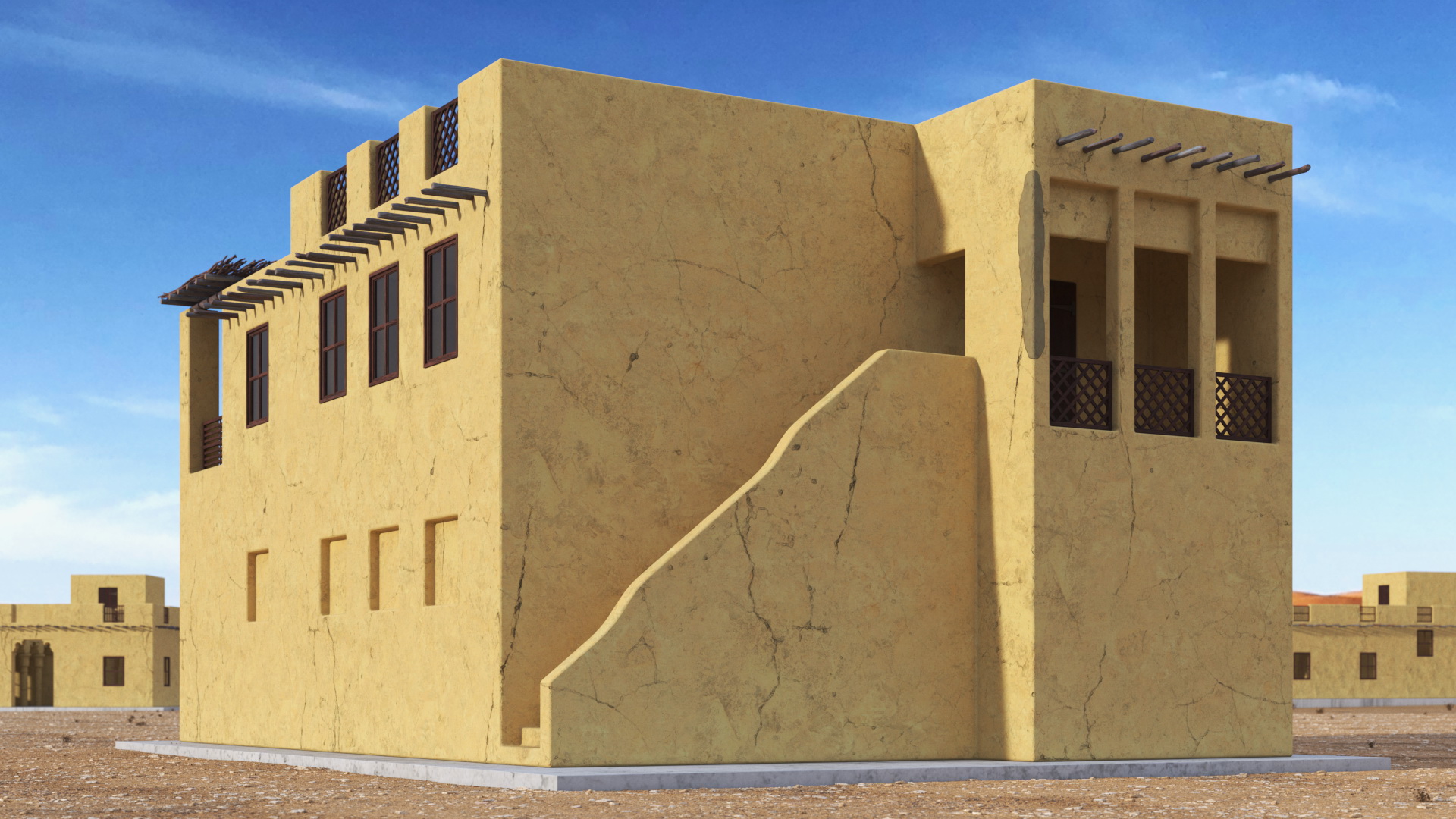 Large Arab House with Terrace 3D model
