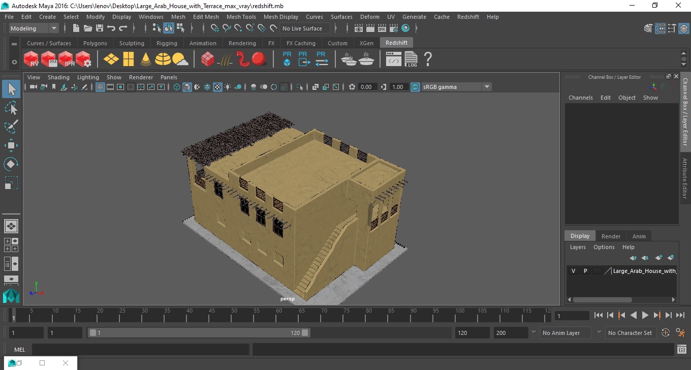 Large Arab House with Terrace 3D model