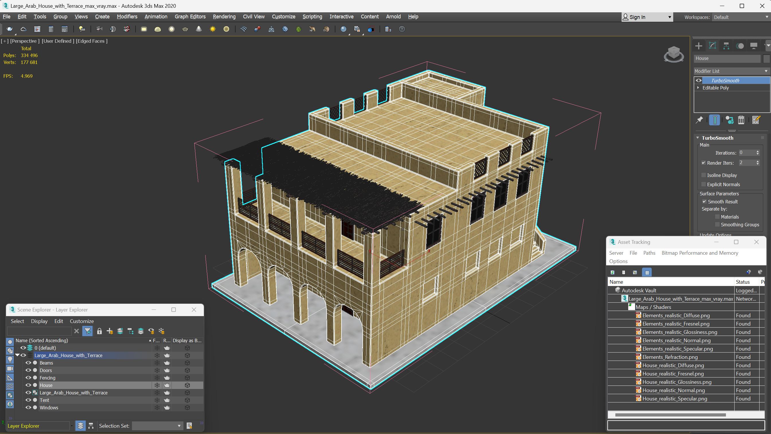 Large Arab House with Terrace 3D model