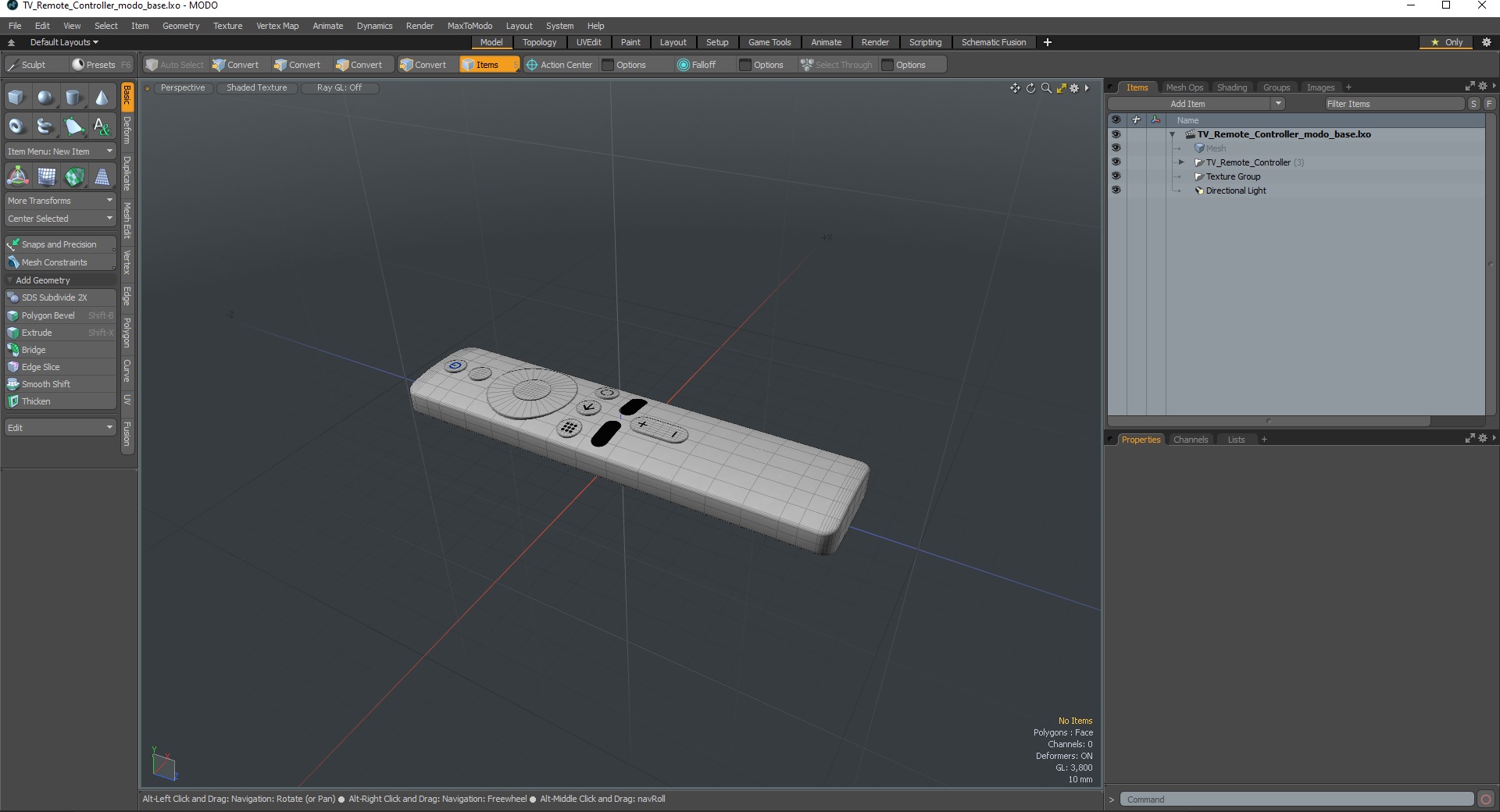 3D model TV Remote Controller