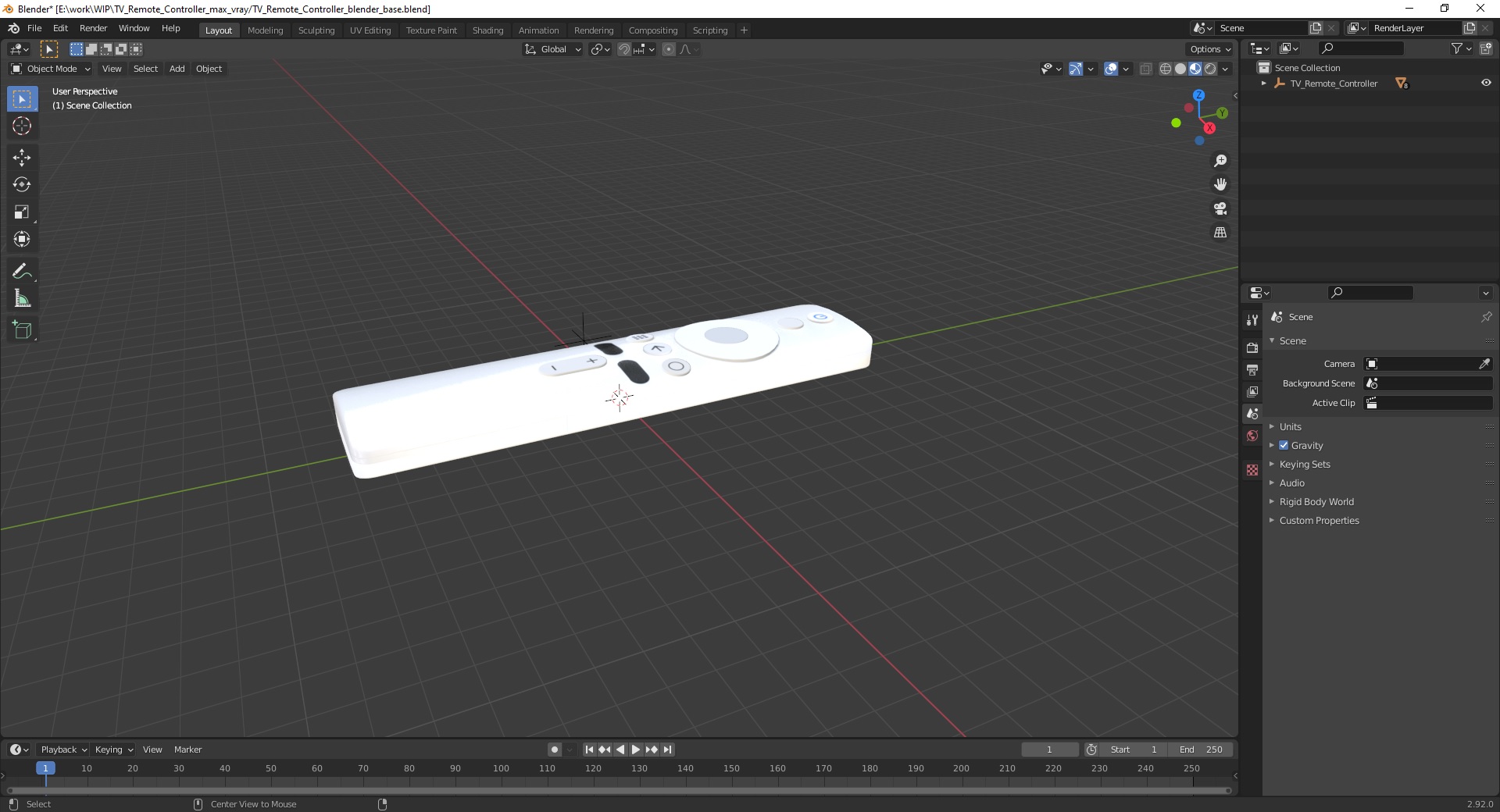 3D model TV Remote Controller
