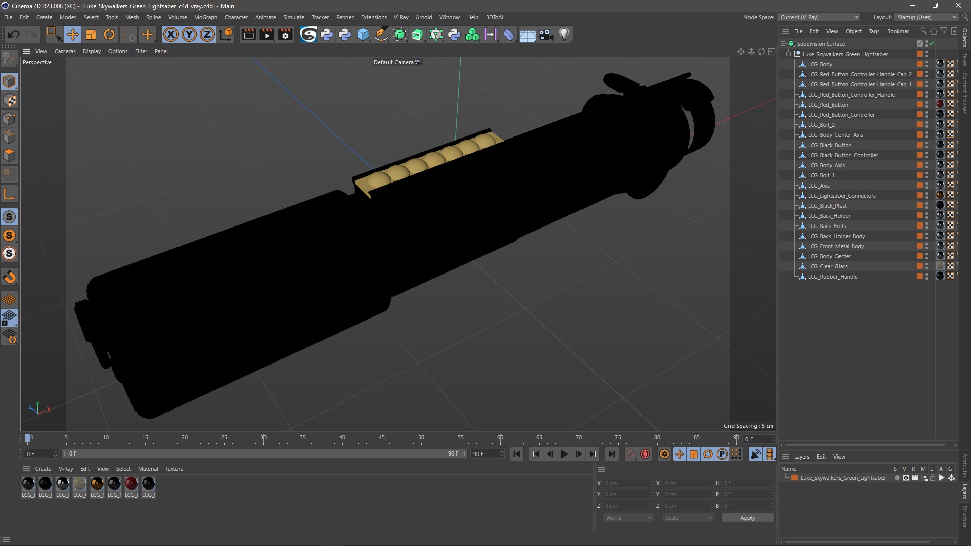 Luke Skywalkers Green Lightsaber 3D