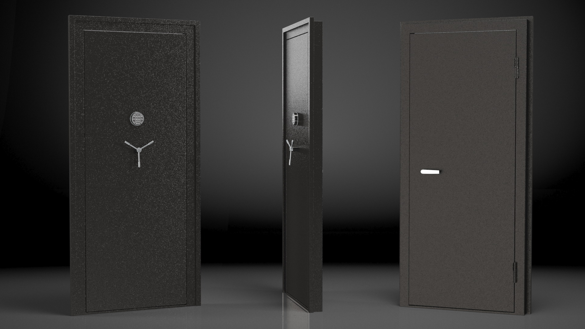 3D Vault Room Door with Digital Code Lock model