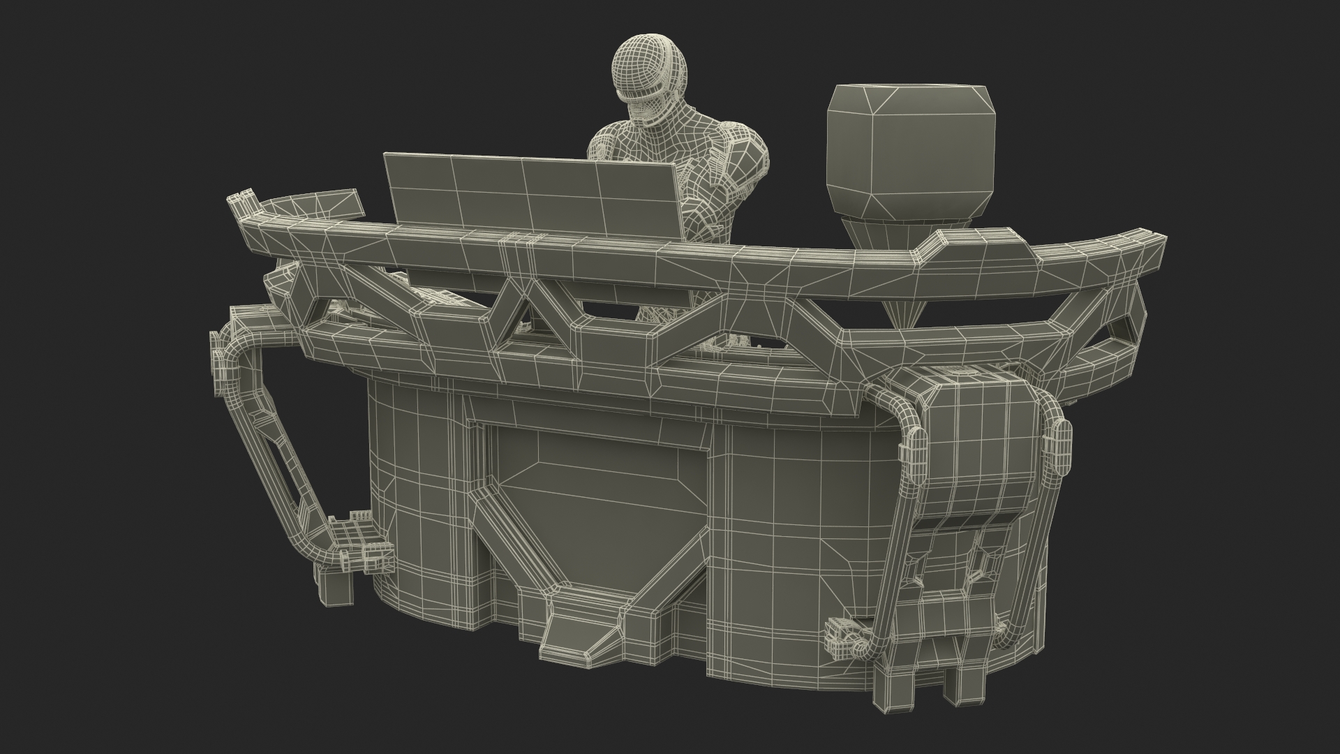 3D Futuristic Control Panel with Operator model
