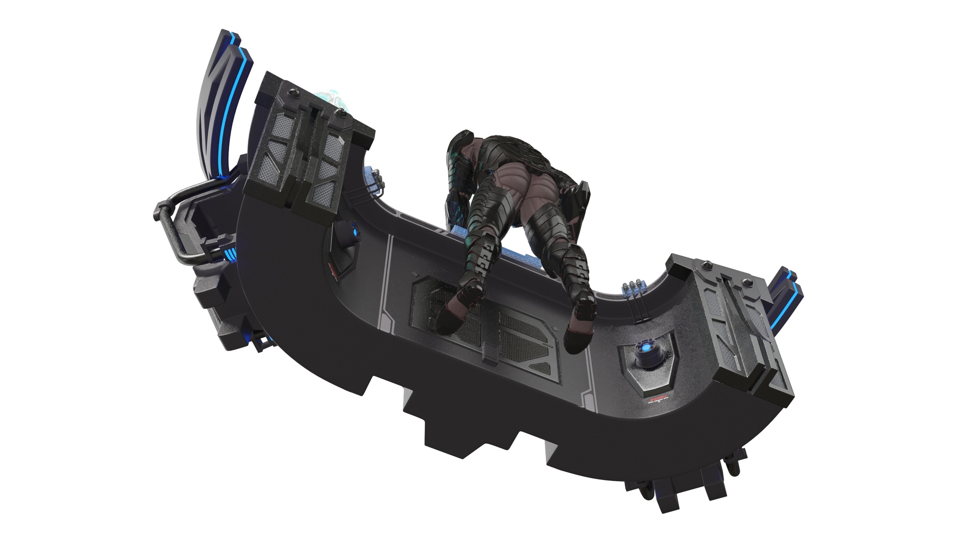 3D Futuristic Control Panel with Operator model