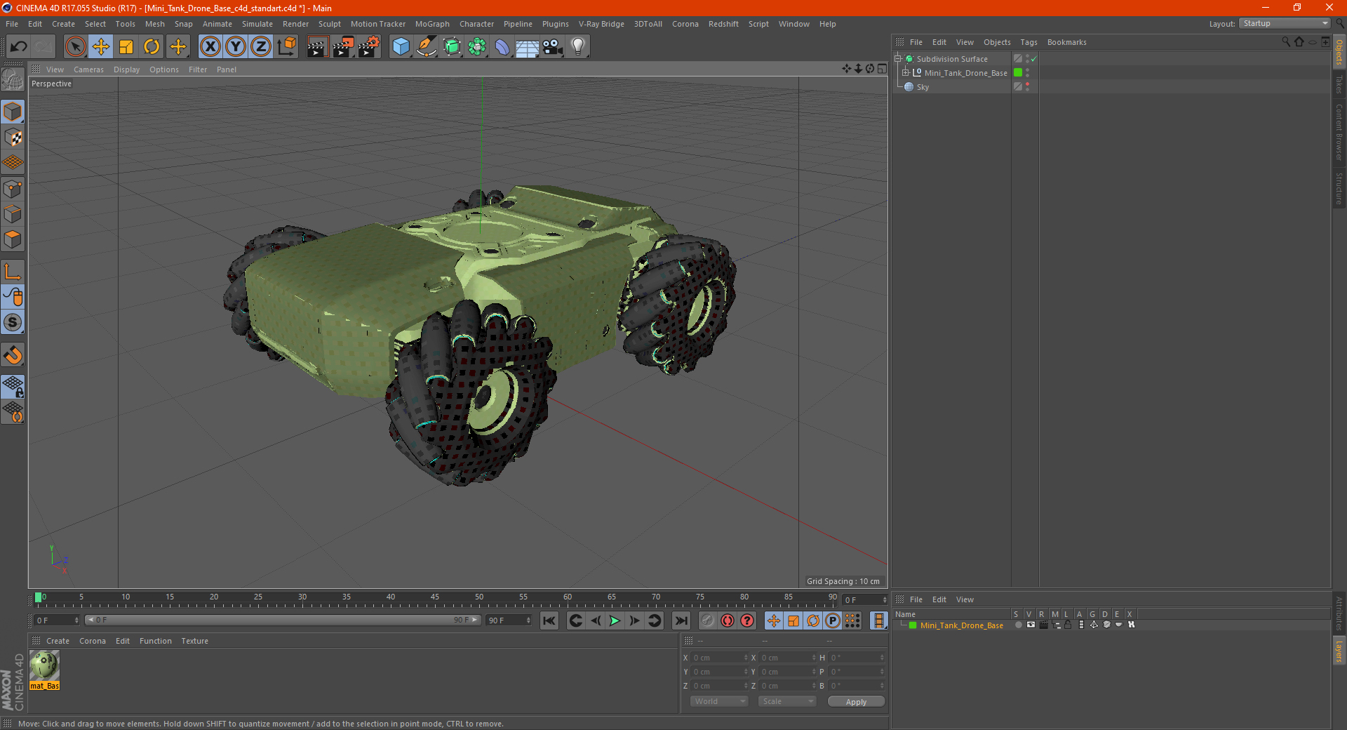 3D model Mini Tank Drone Base