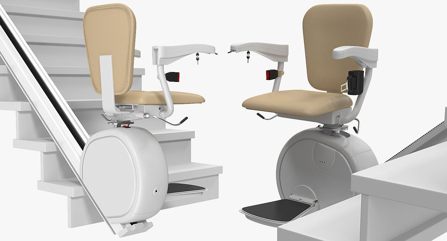3D Straight Stairlift model