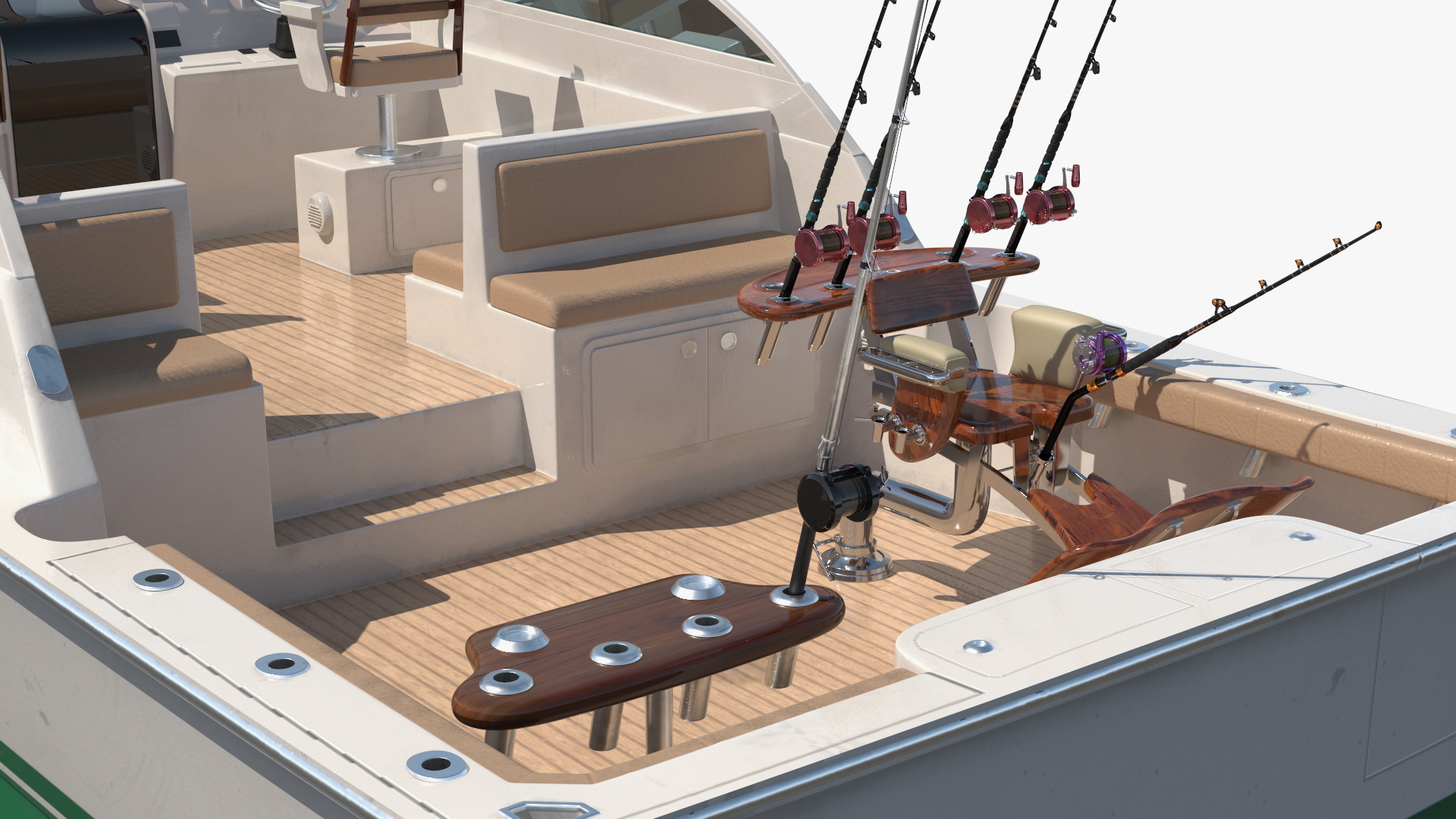 Chair for Fishing with Rods on the Boat 3D model