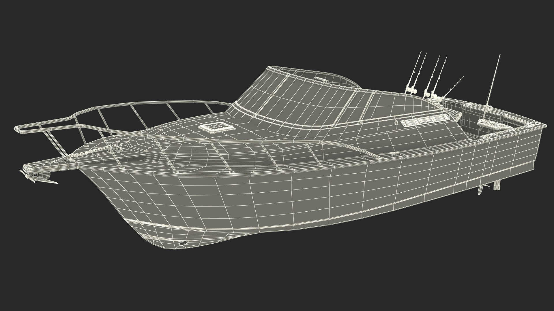 Chair for Fishing with Rods on the Boat 3D model