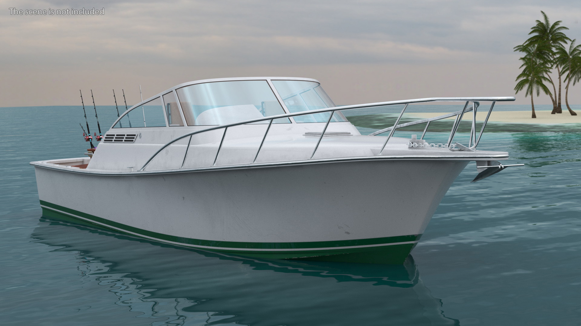 Chair for Fishing with Rods on the Boat 3D model