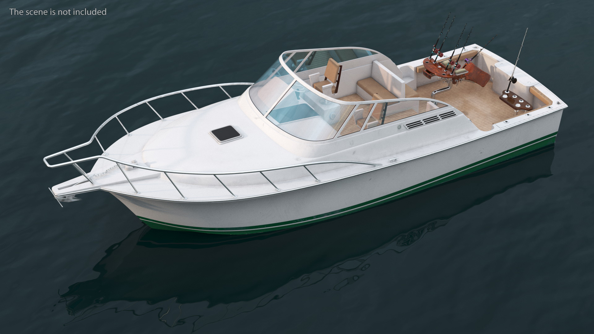 Chair for Fishing with Rods on the Boat 3D model