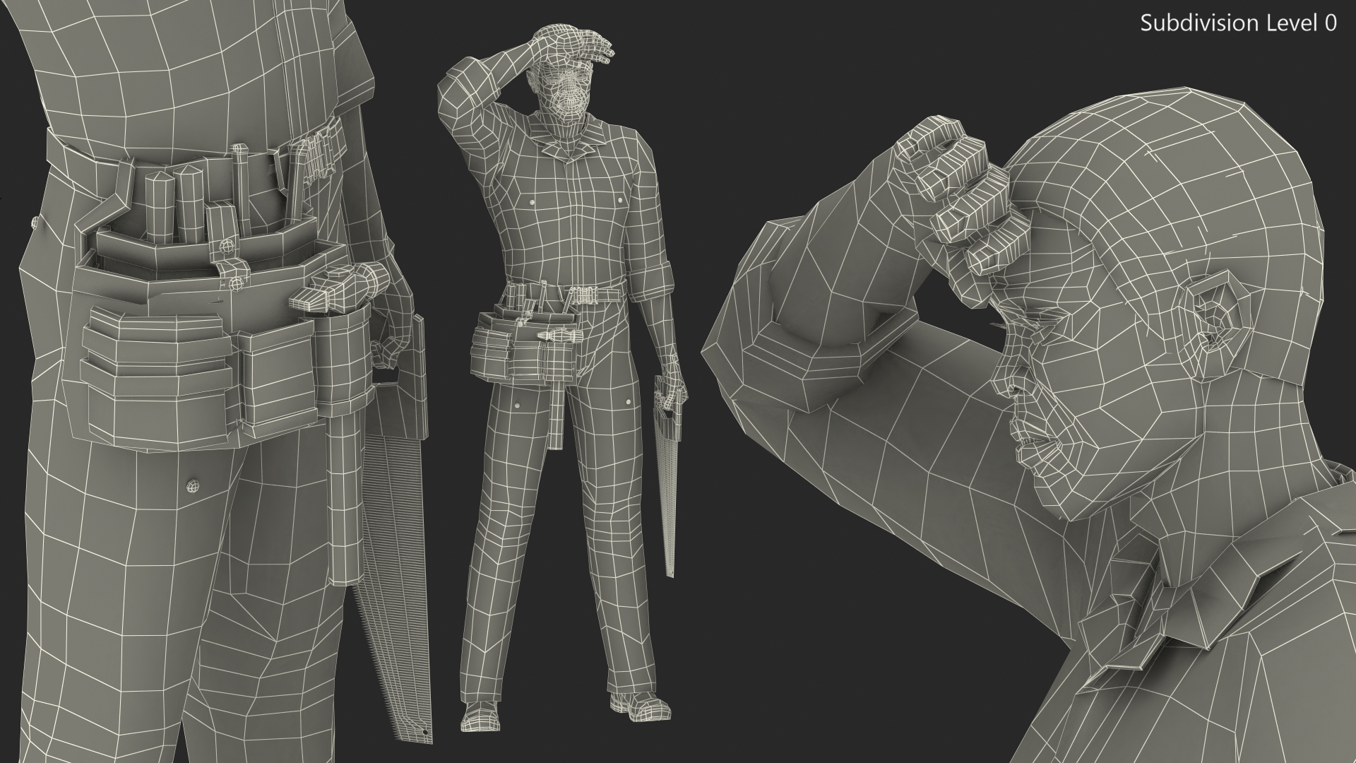 3D Afro American Carpenter model