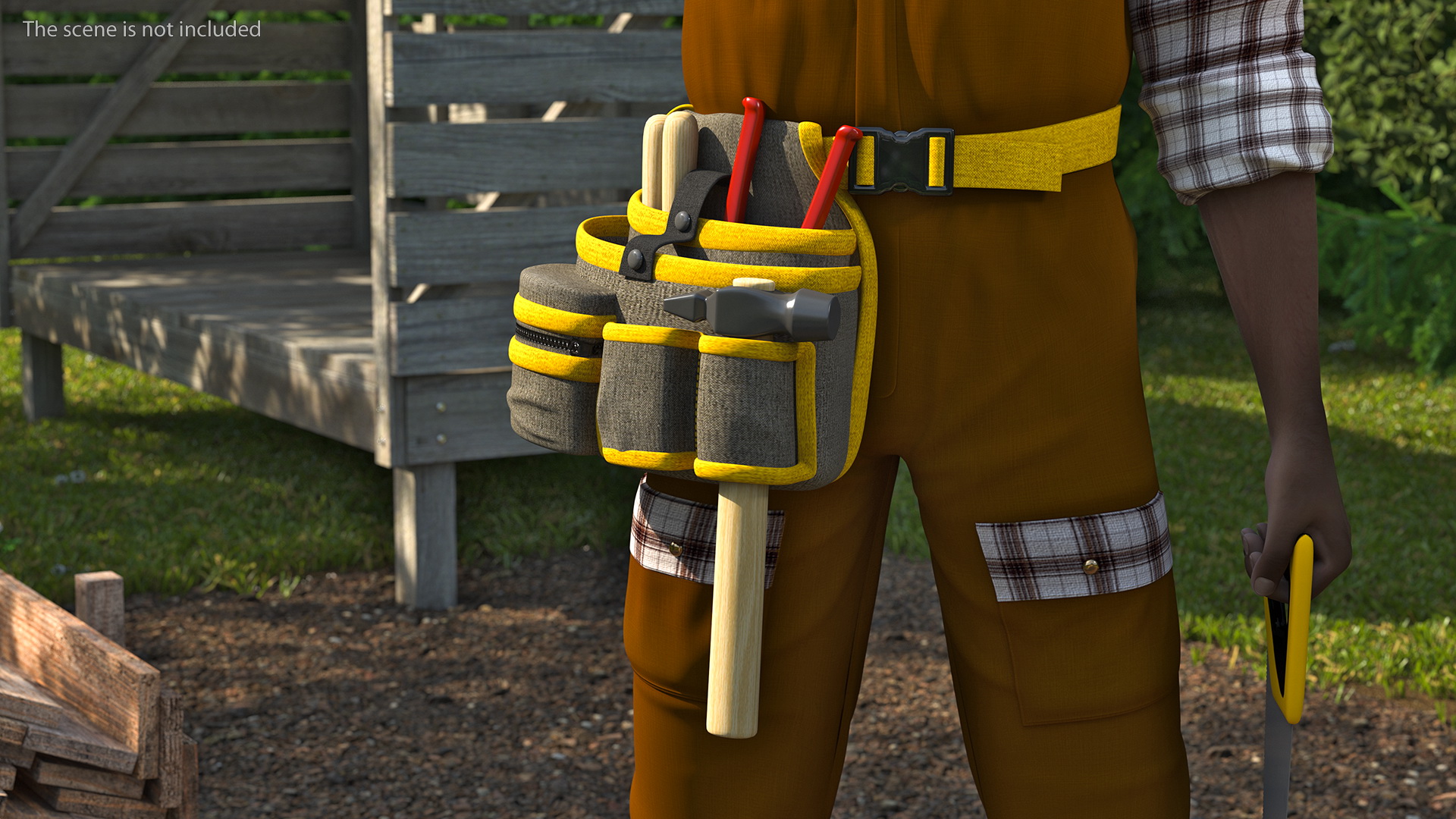 3D Afro American Carpenter model