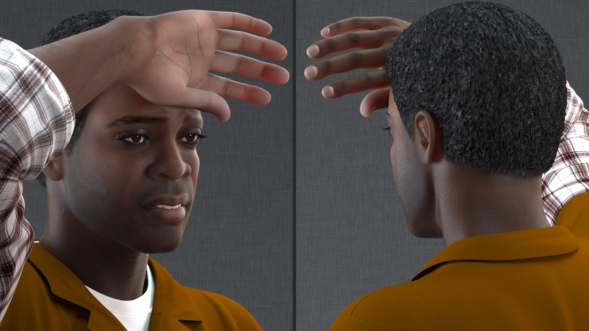 3D Afro American Carpenter model
