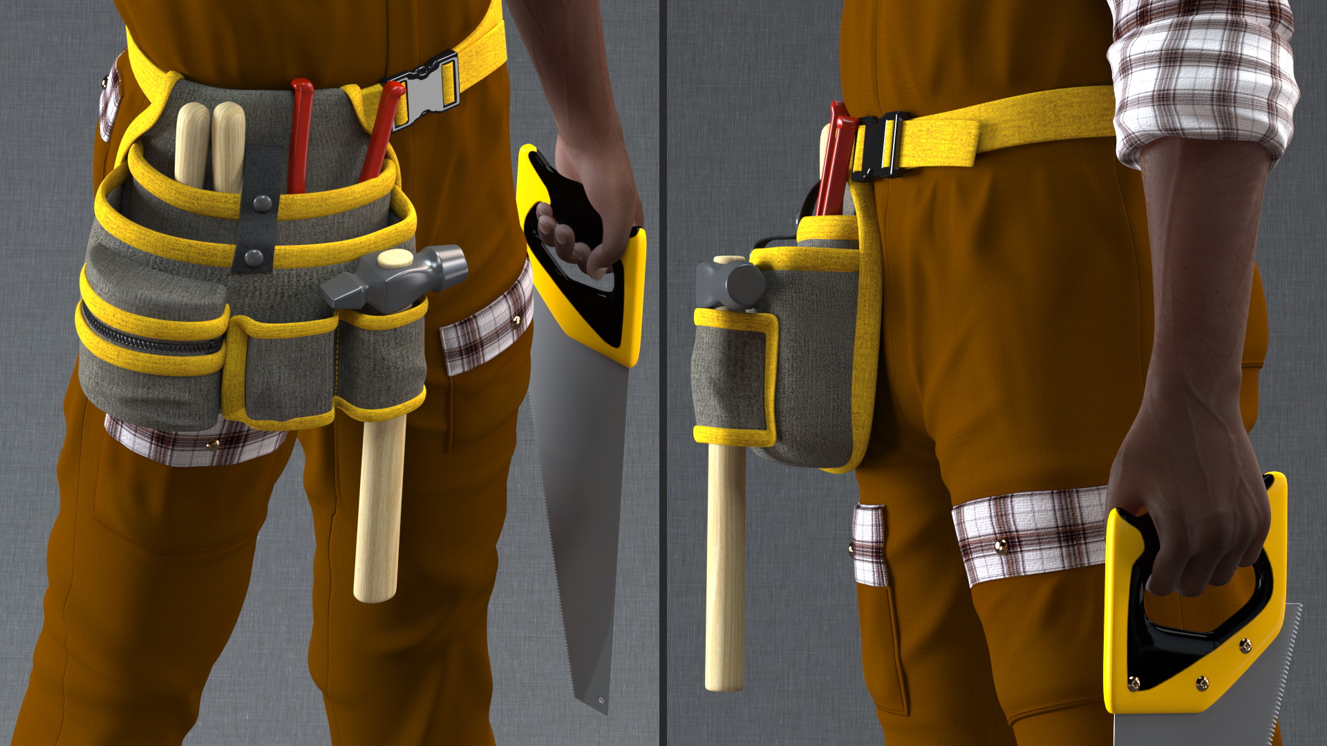 3D Afro American Carpenter model