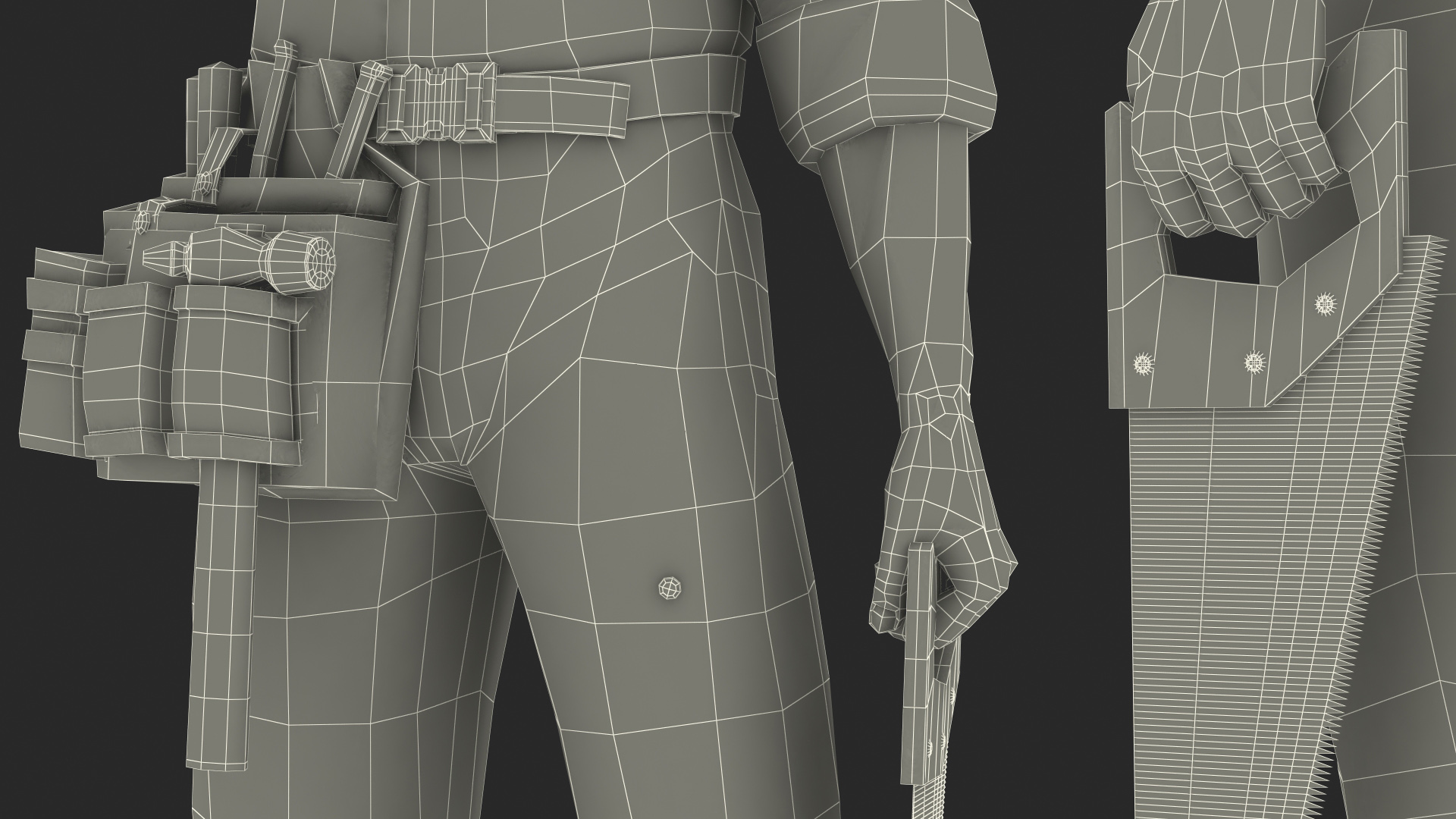 3D Afro American Carpenter model