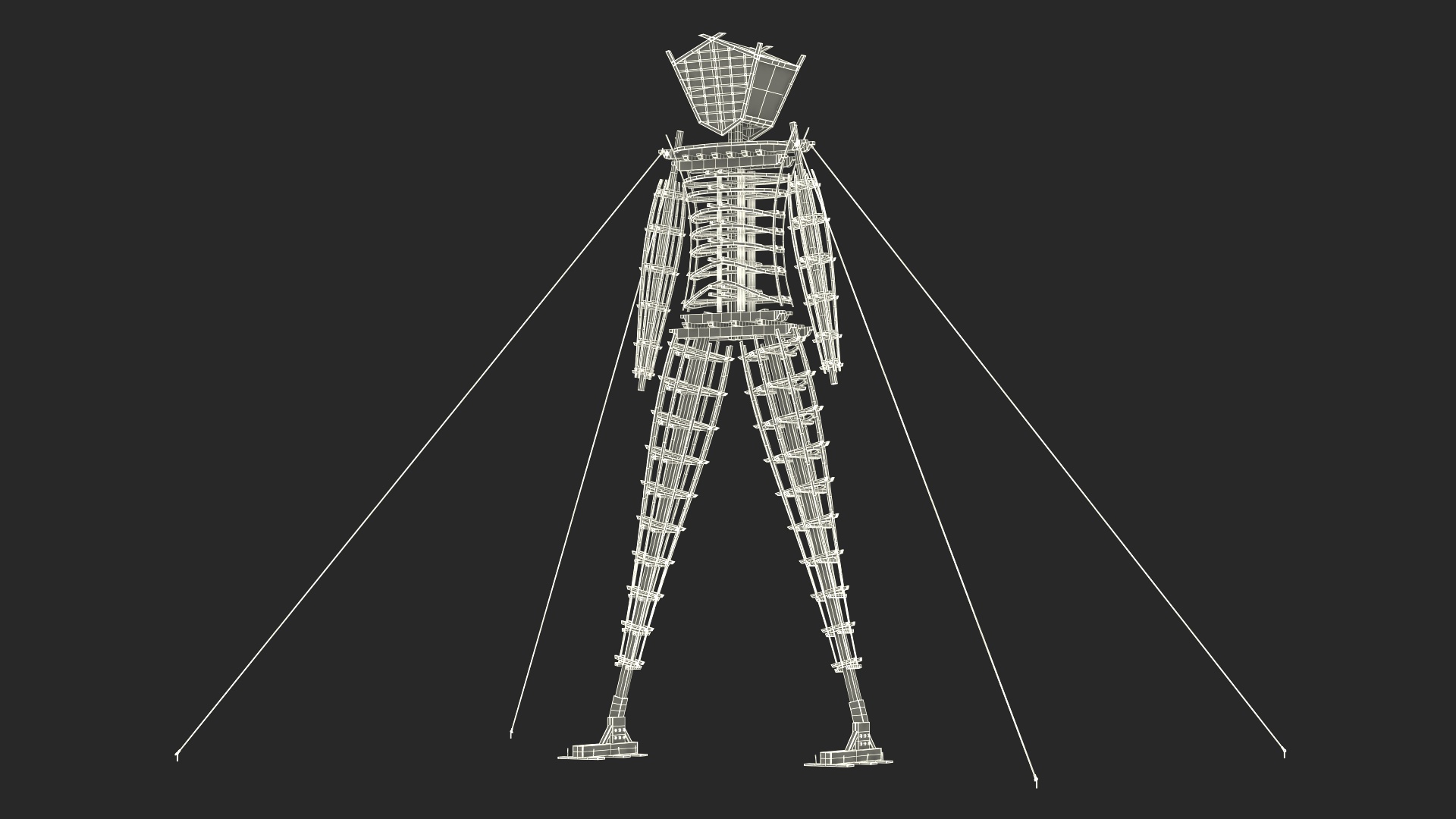 Glow Art Statue Burning Man 3D