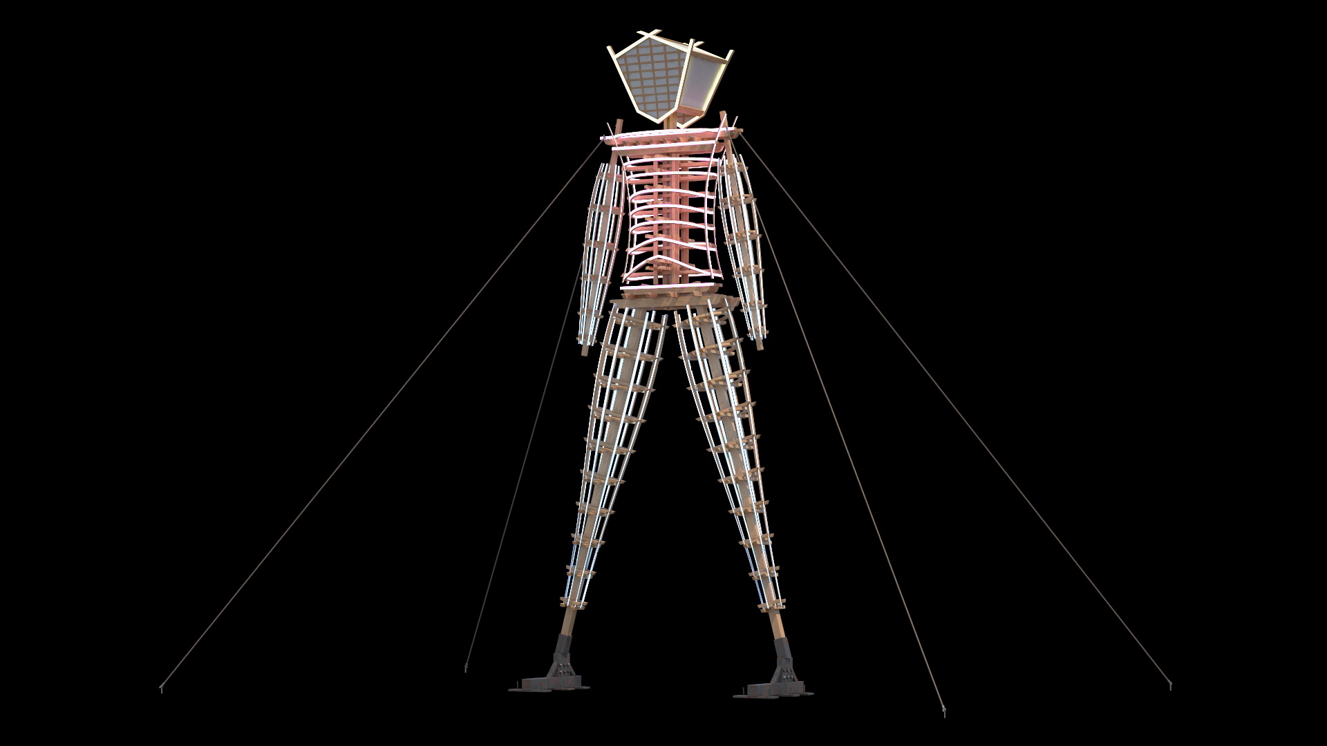 Glow Art Statue Burning Man 3D