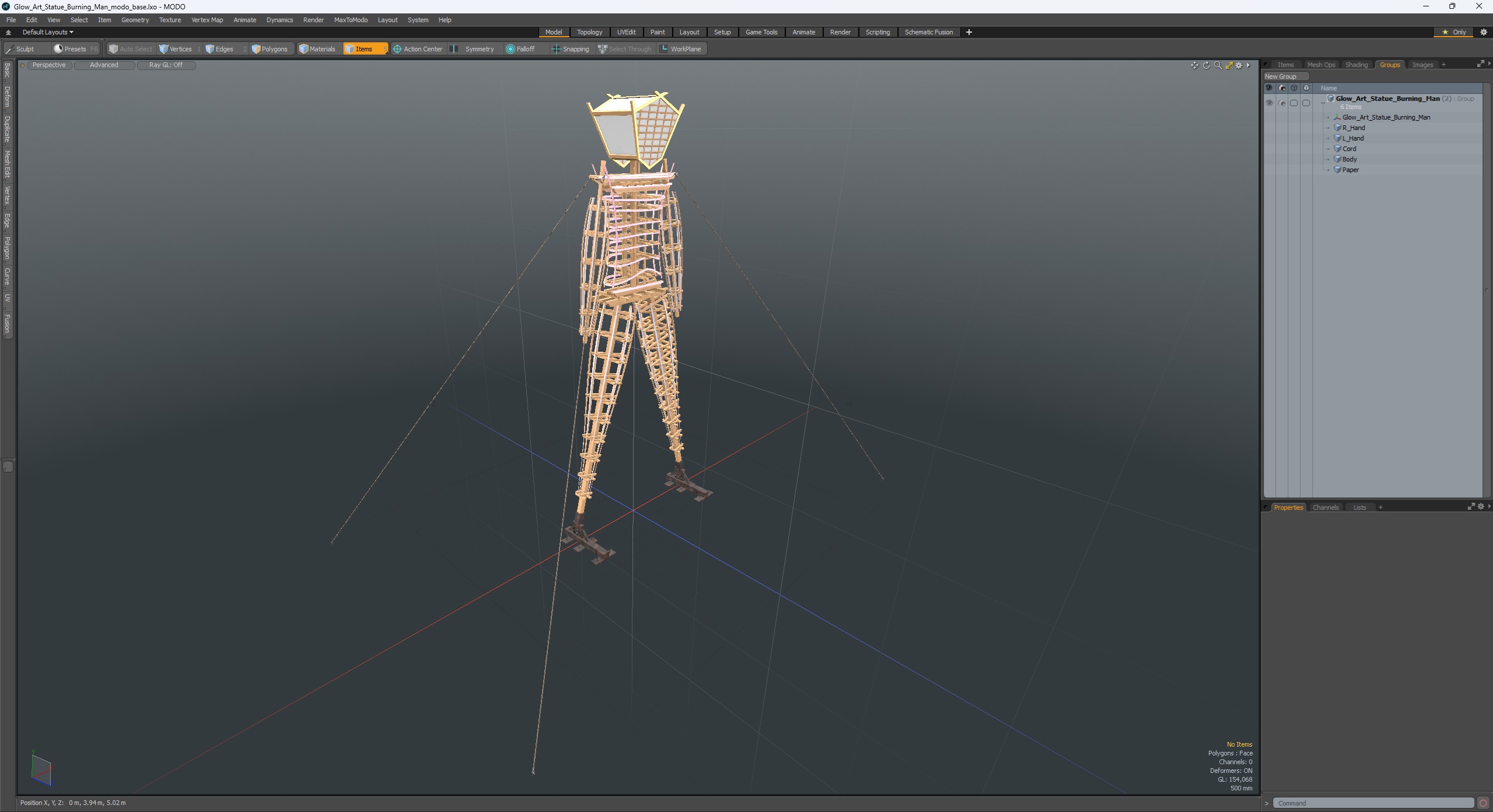 Glow Art Statue Burning Man 3D