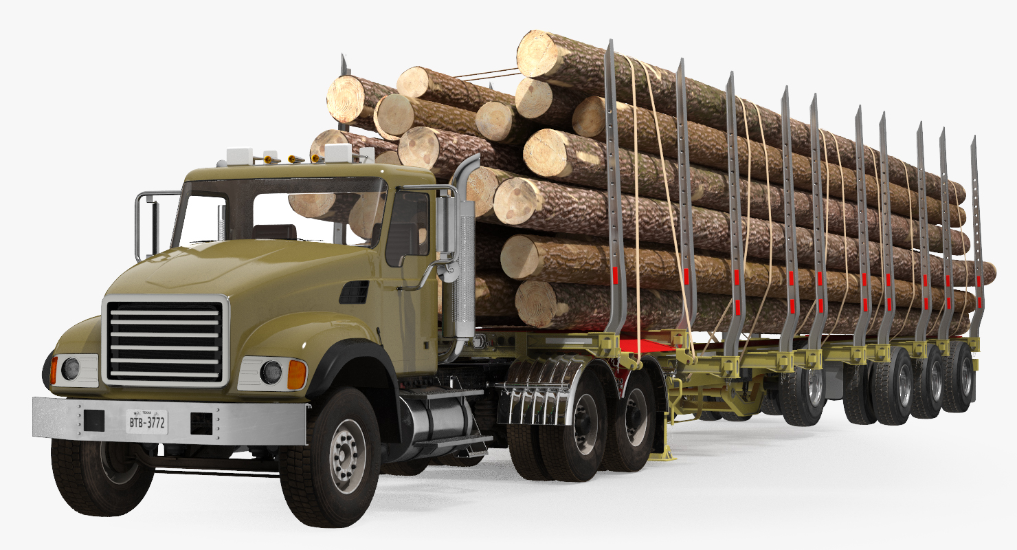 3D Truck with Logging Trailer
