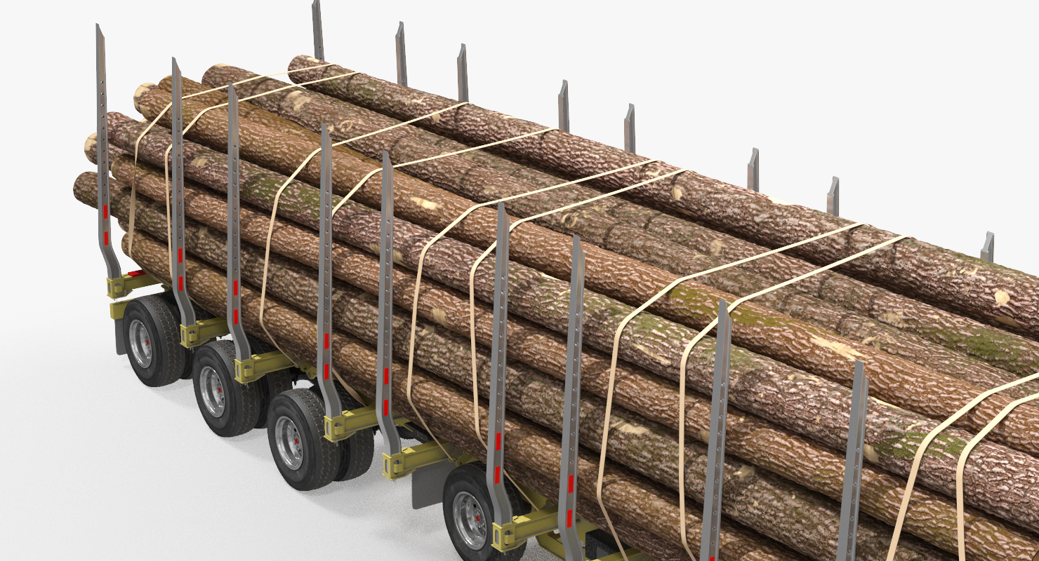 3D Truck with Logging Trailer