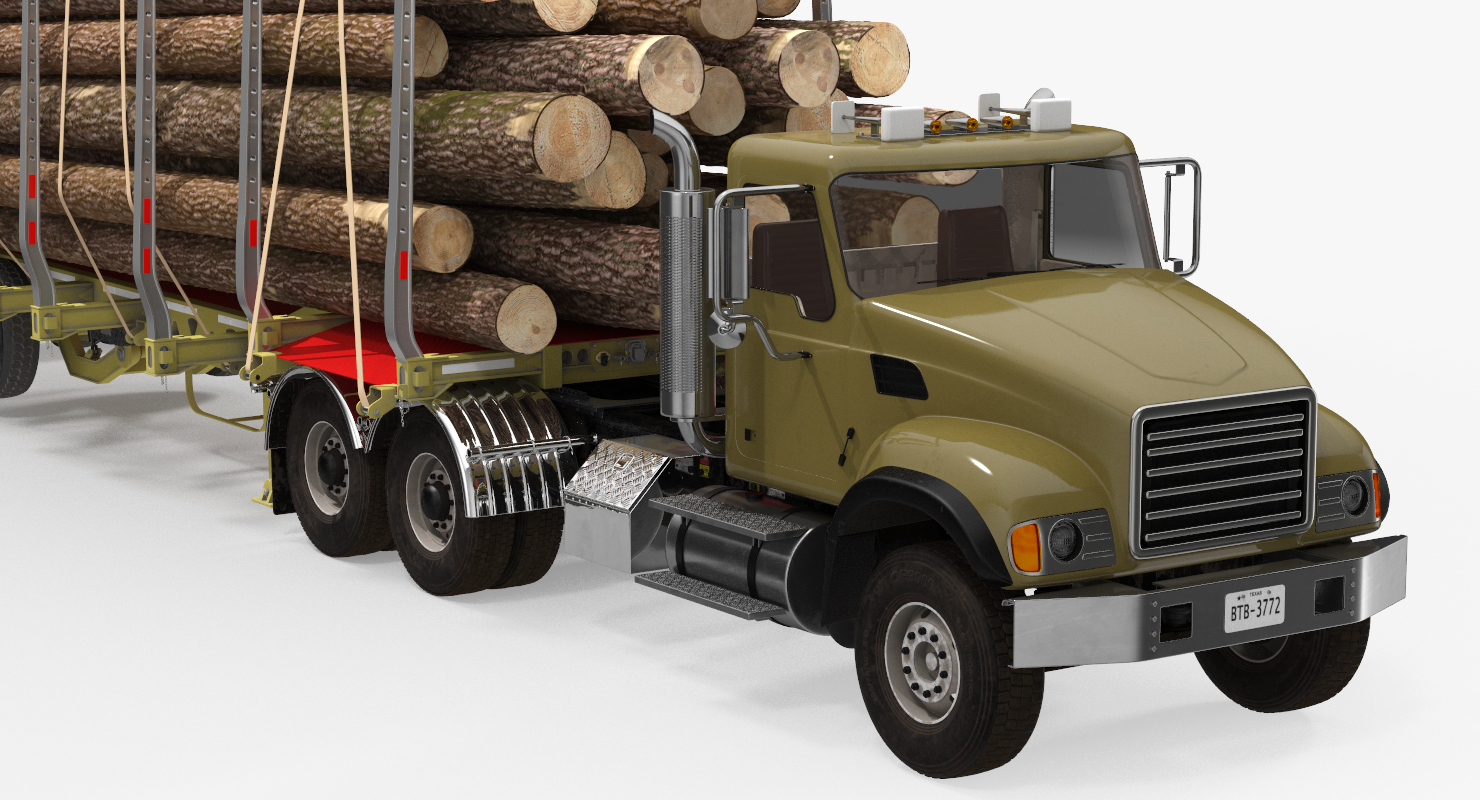 3D Truck with Logging Trailer