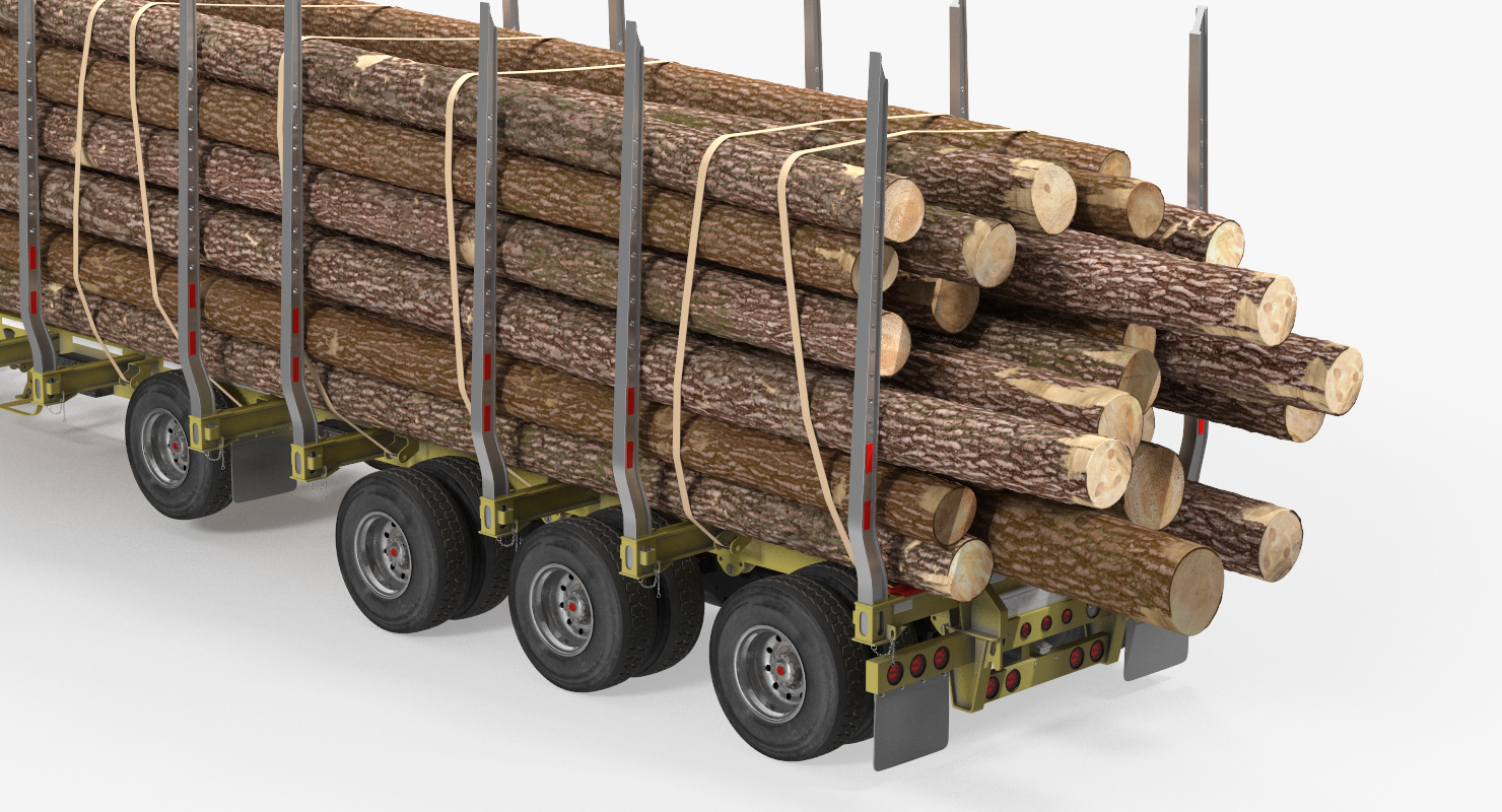 3D Truck with Logging Trailer