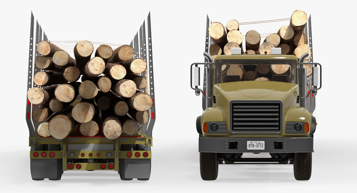 3D Truck with Logging Trailer