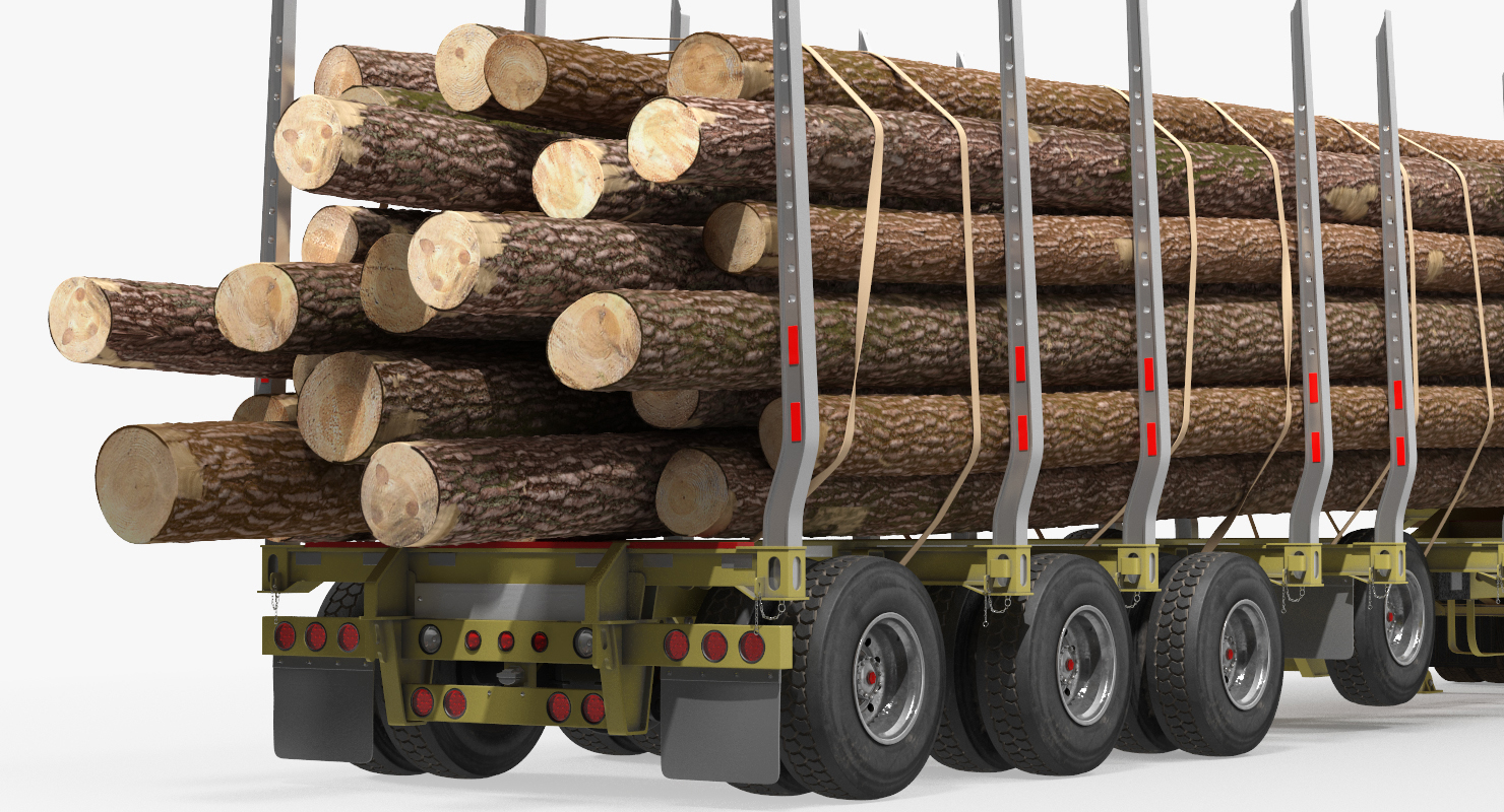3D Truck with Logging Trailer