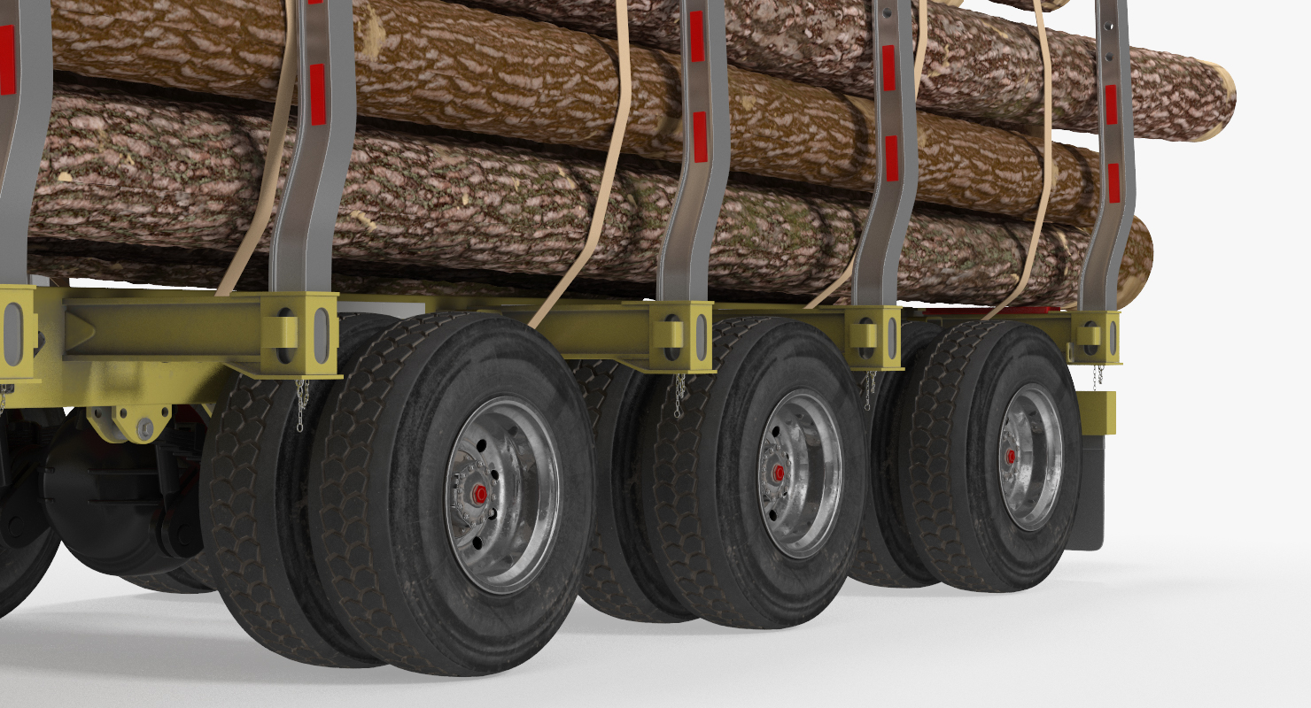 3D Truck with Logging Trailer