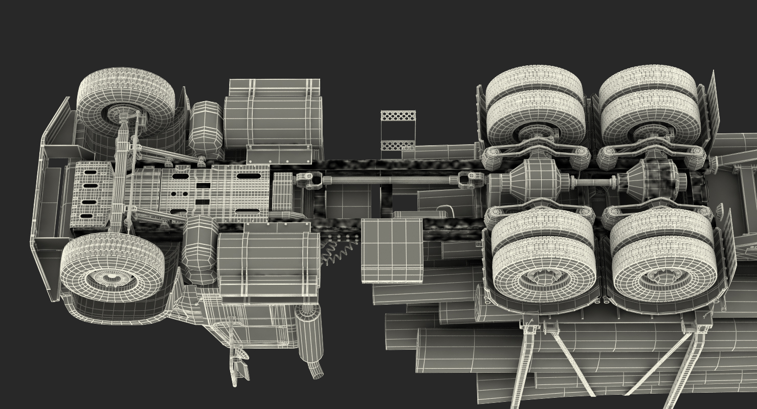 3D Truck with Logging Trailer