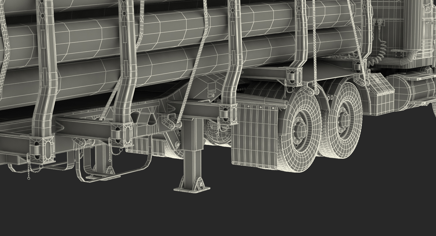 3D Truck with Logging Trailer