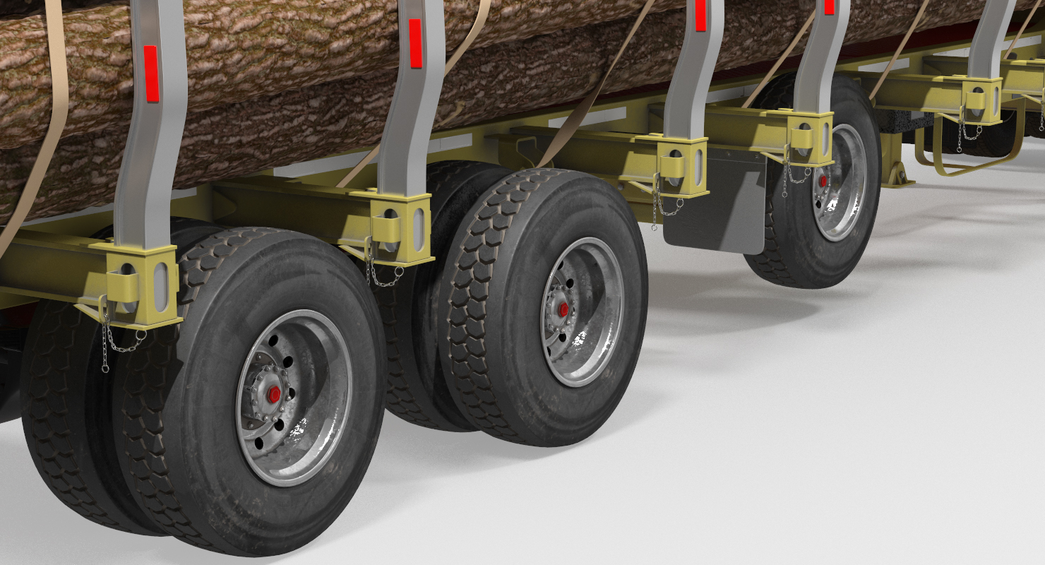 3D Truck with Logging Trailer