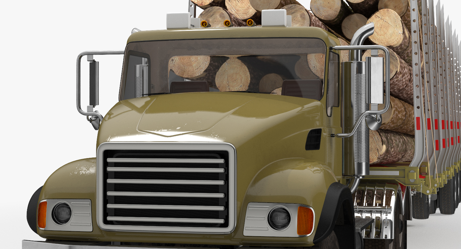 3D Truck with Logging Trailer
