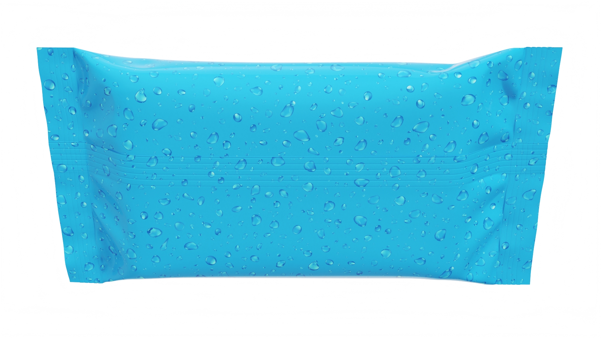 Blue Pack of Wet Wipes with Napkin Sticking Out 3D
