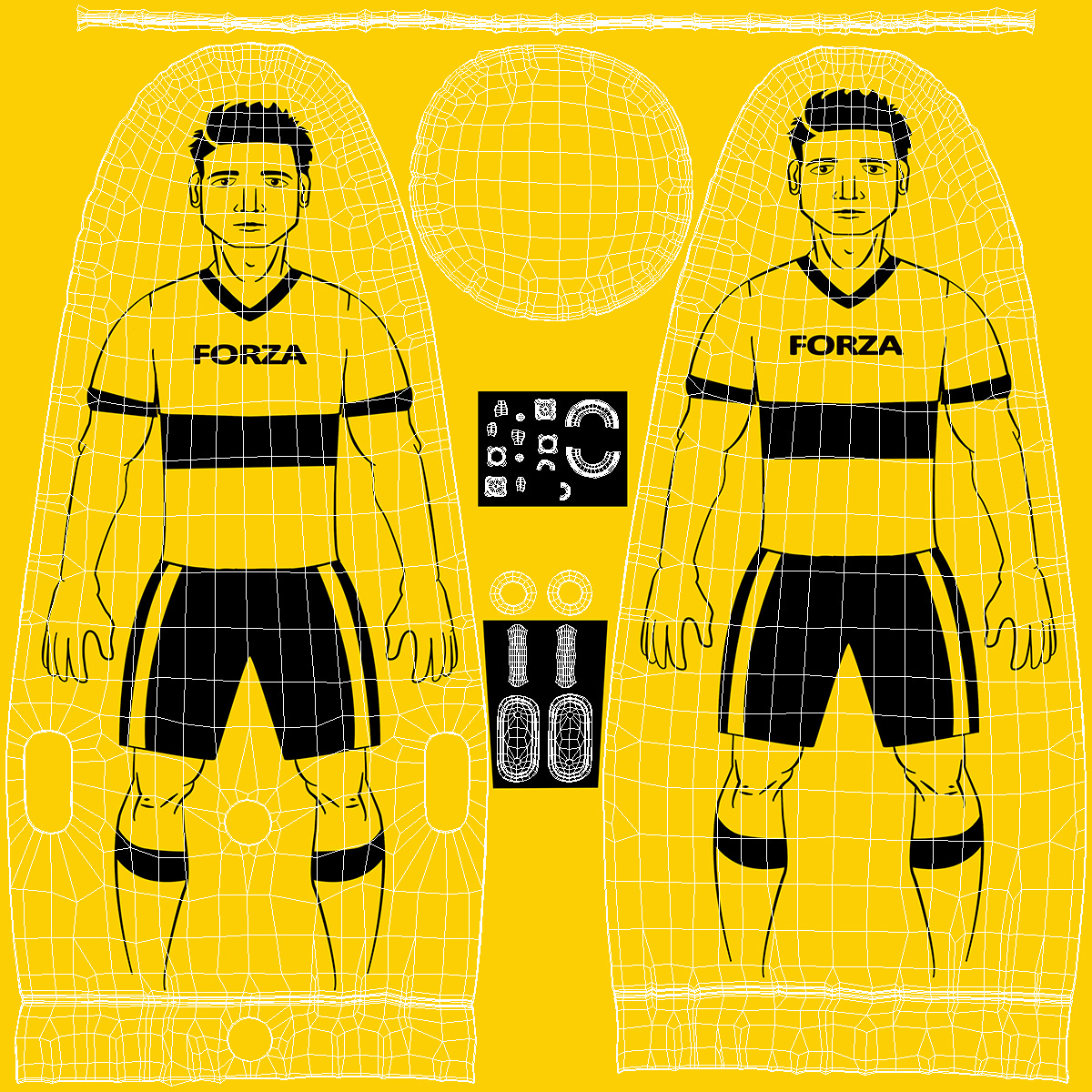 Soccer Air Mannequin Senior Yellow 3D model