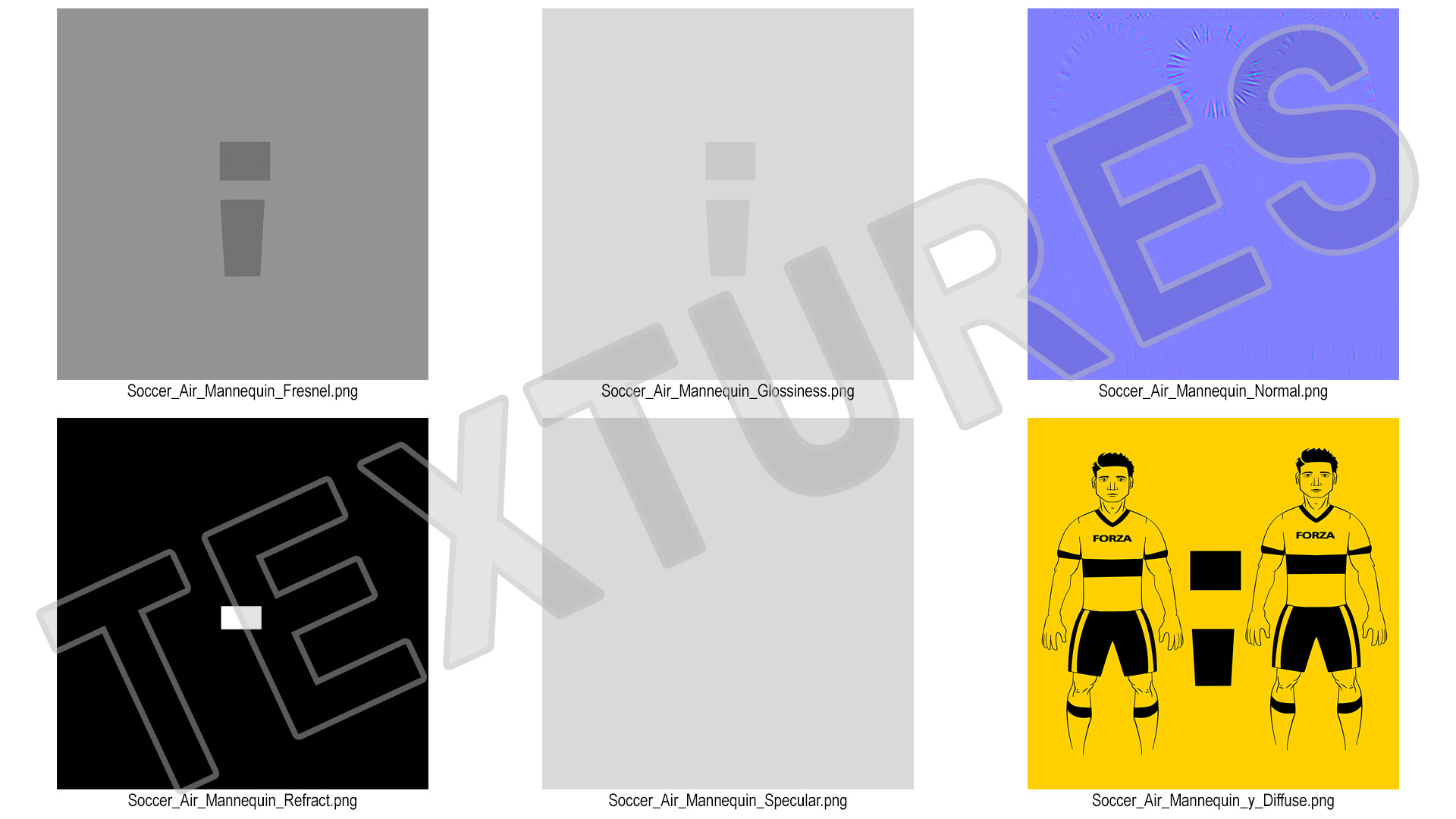 Soccer Air Mannequin Senior Yellow 3D model